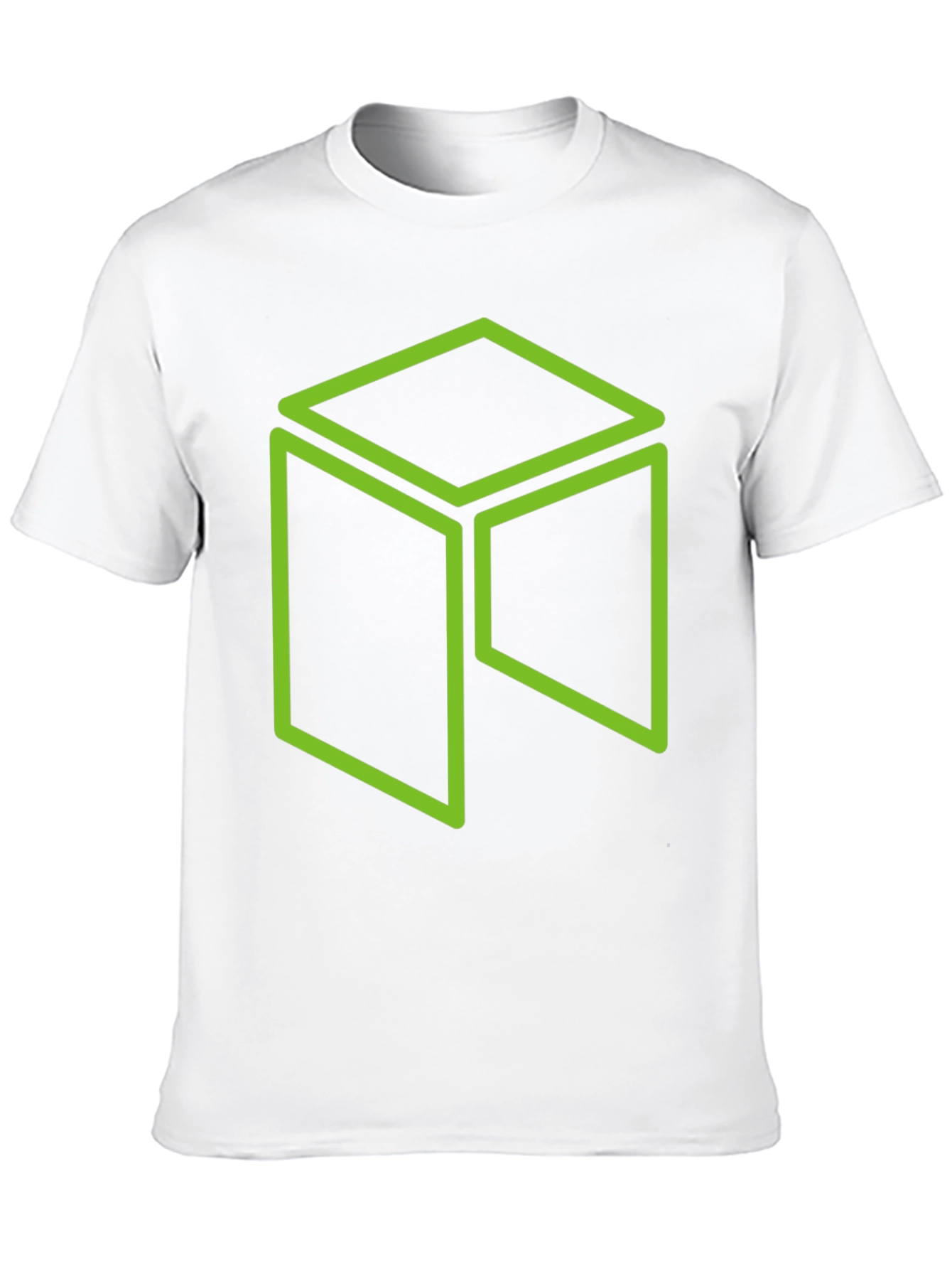 Neon Green Cube Graphic Black T-Shirt