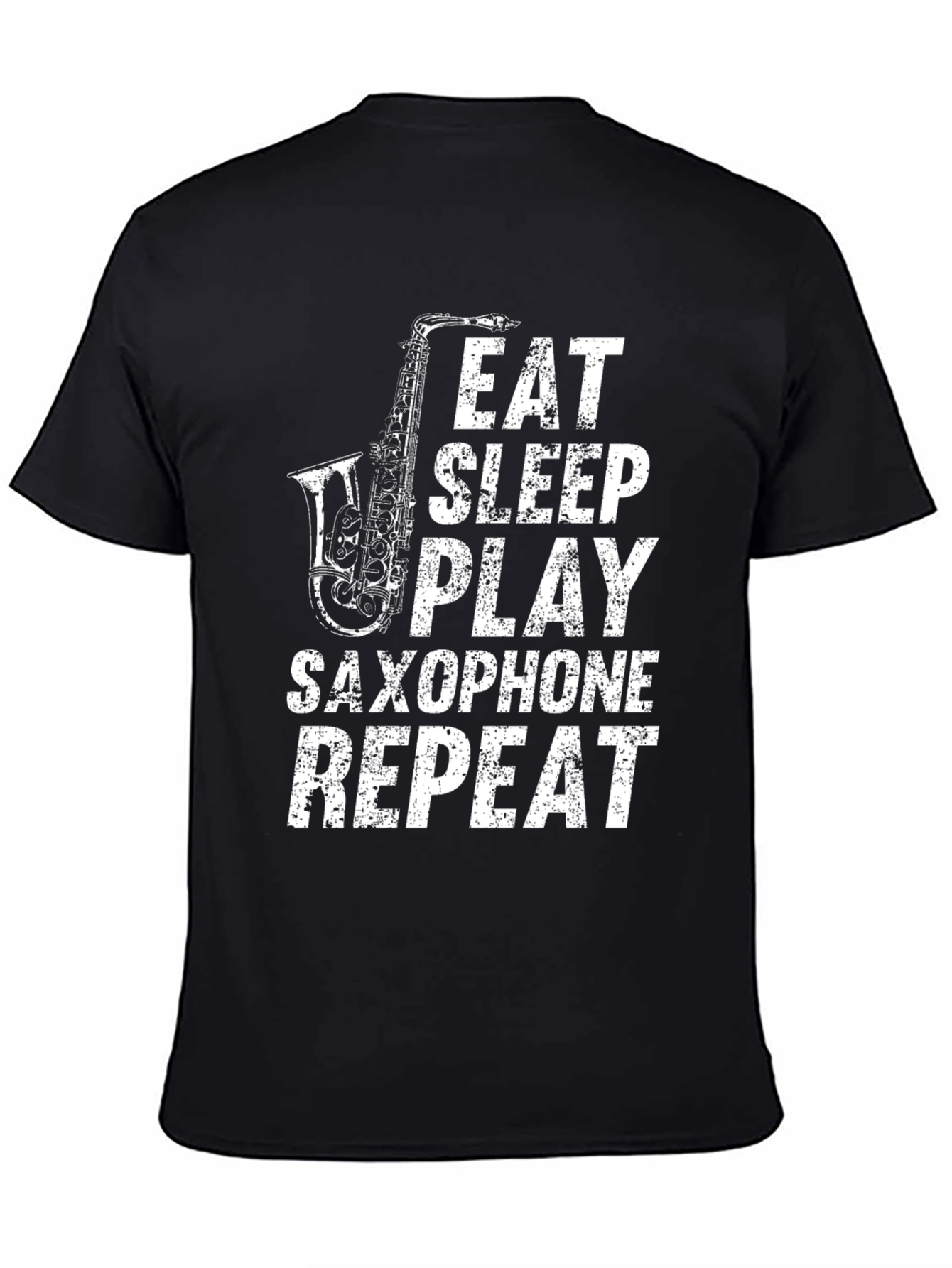 Eat Sleep Play Saxophone Repeat Black T-Shirt