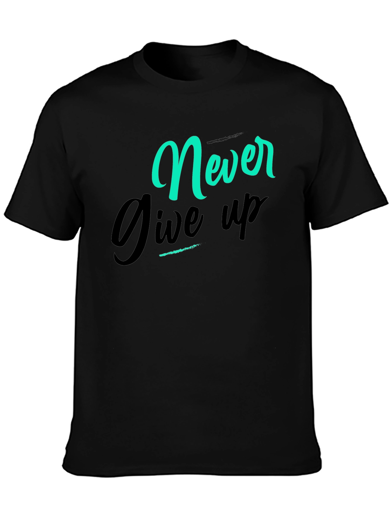 Never Give Up Graphic Tee - Black
