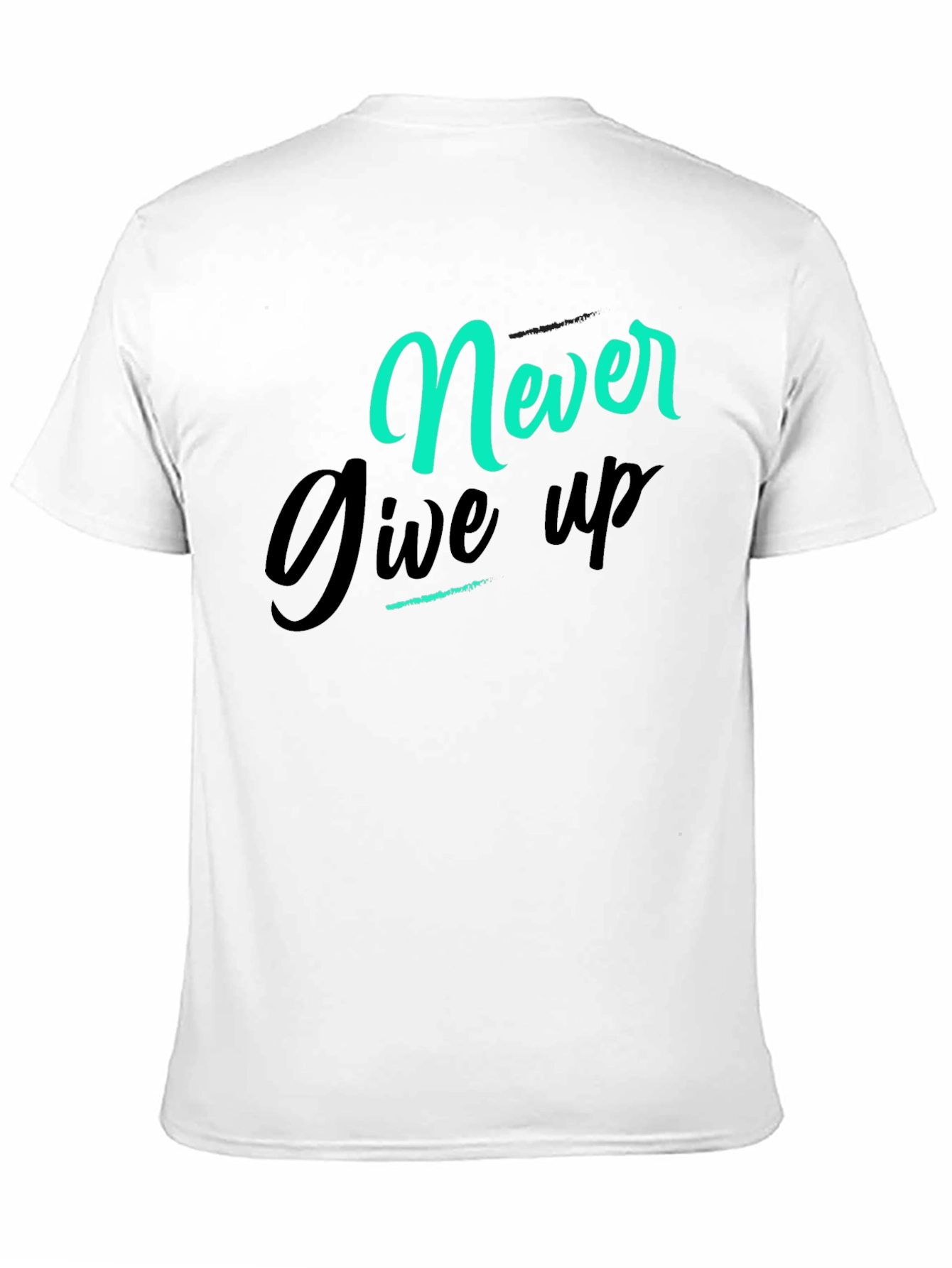 Never Give Up Graphic Tee - Black