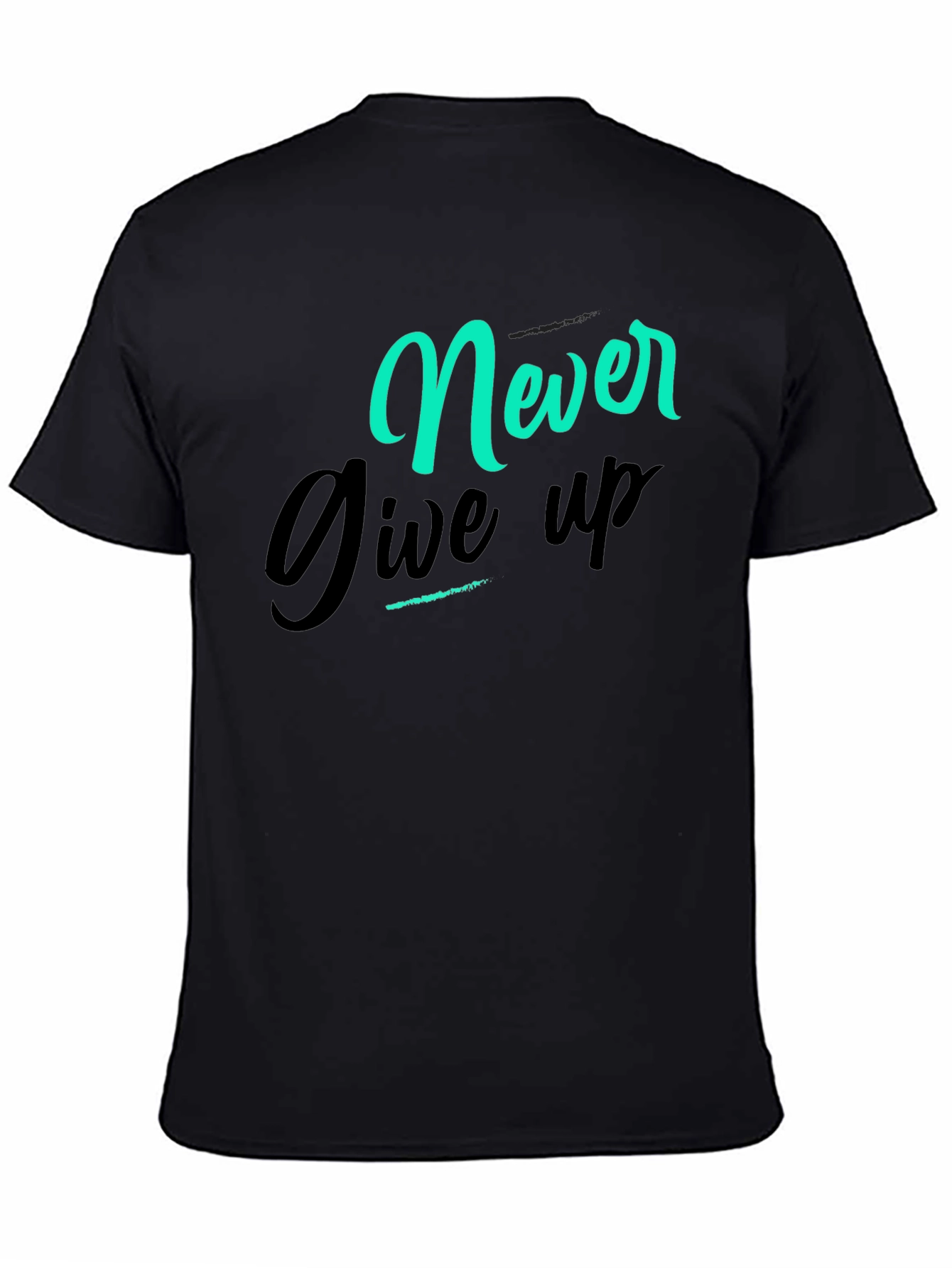 Never Give Up Graphic Tee - Black