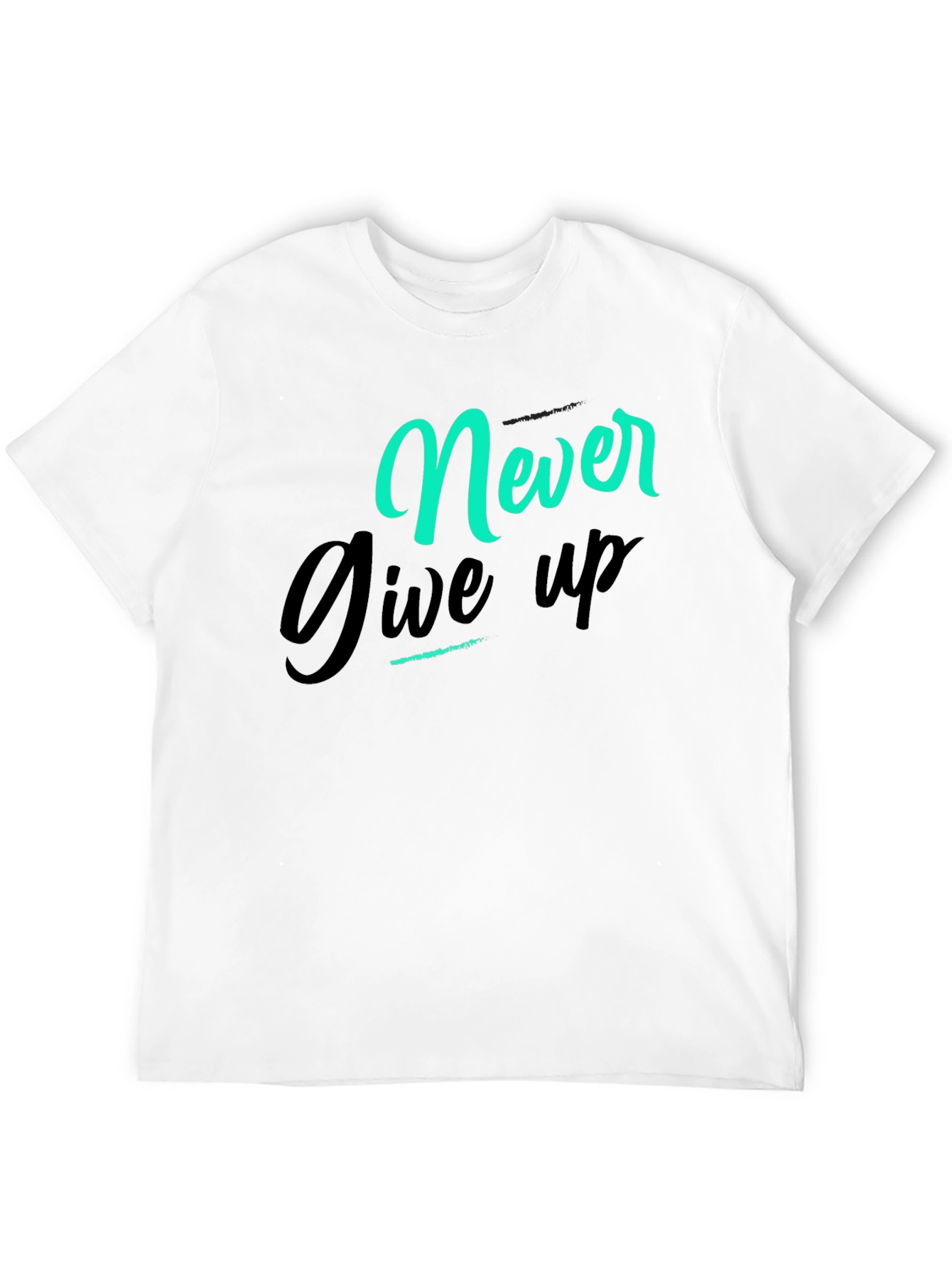Never Give Up Graphic Tee - Black