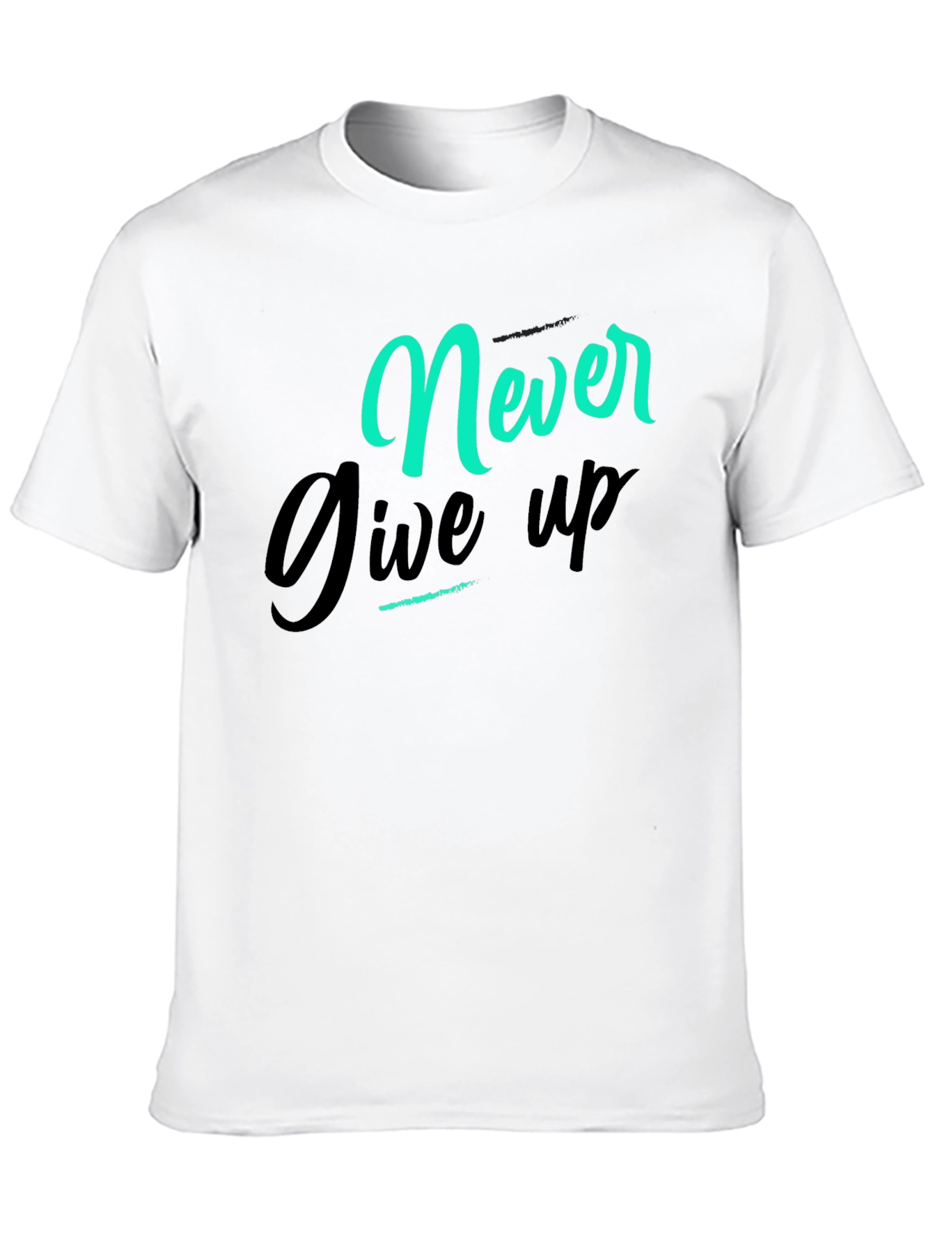 Never Give Up Graphic Tee - Black