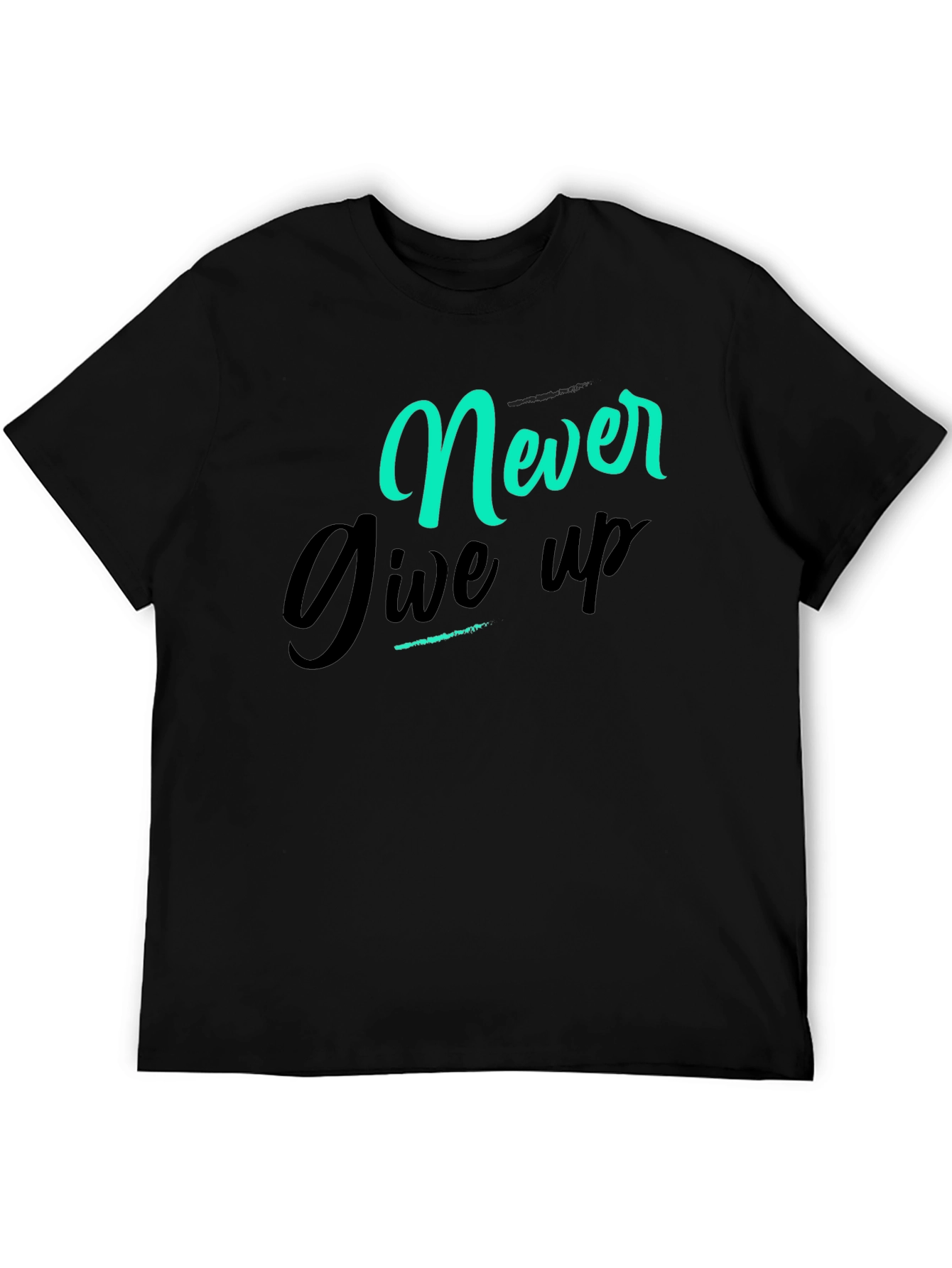 Never Give Up Graphic Tee - Black