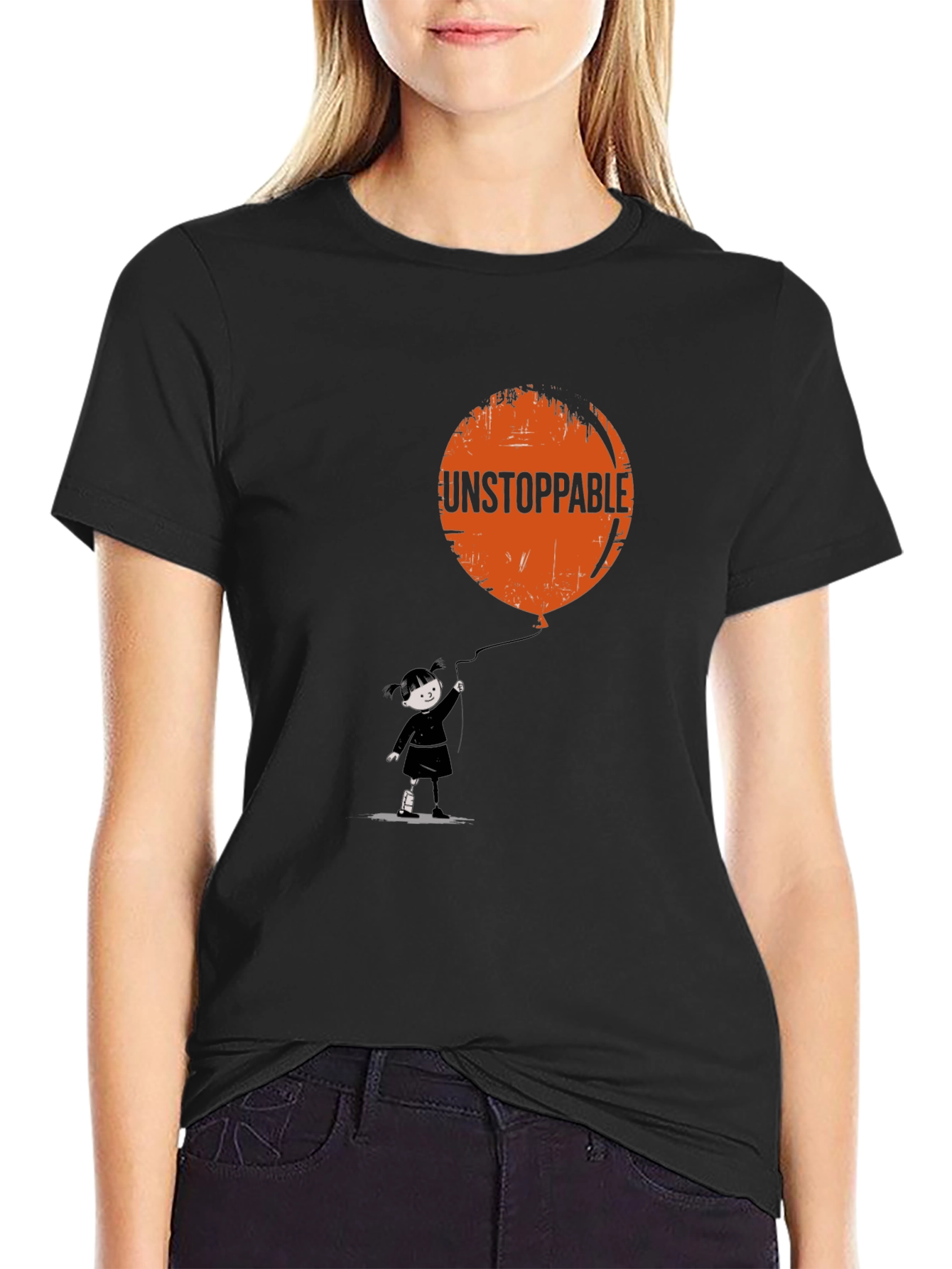 Unstoppable Balloon Graphic Tee - Black Cotton Shirt