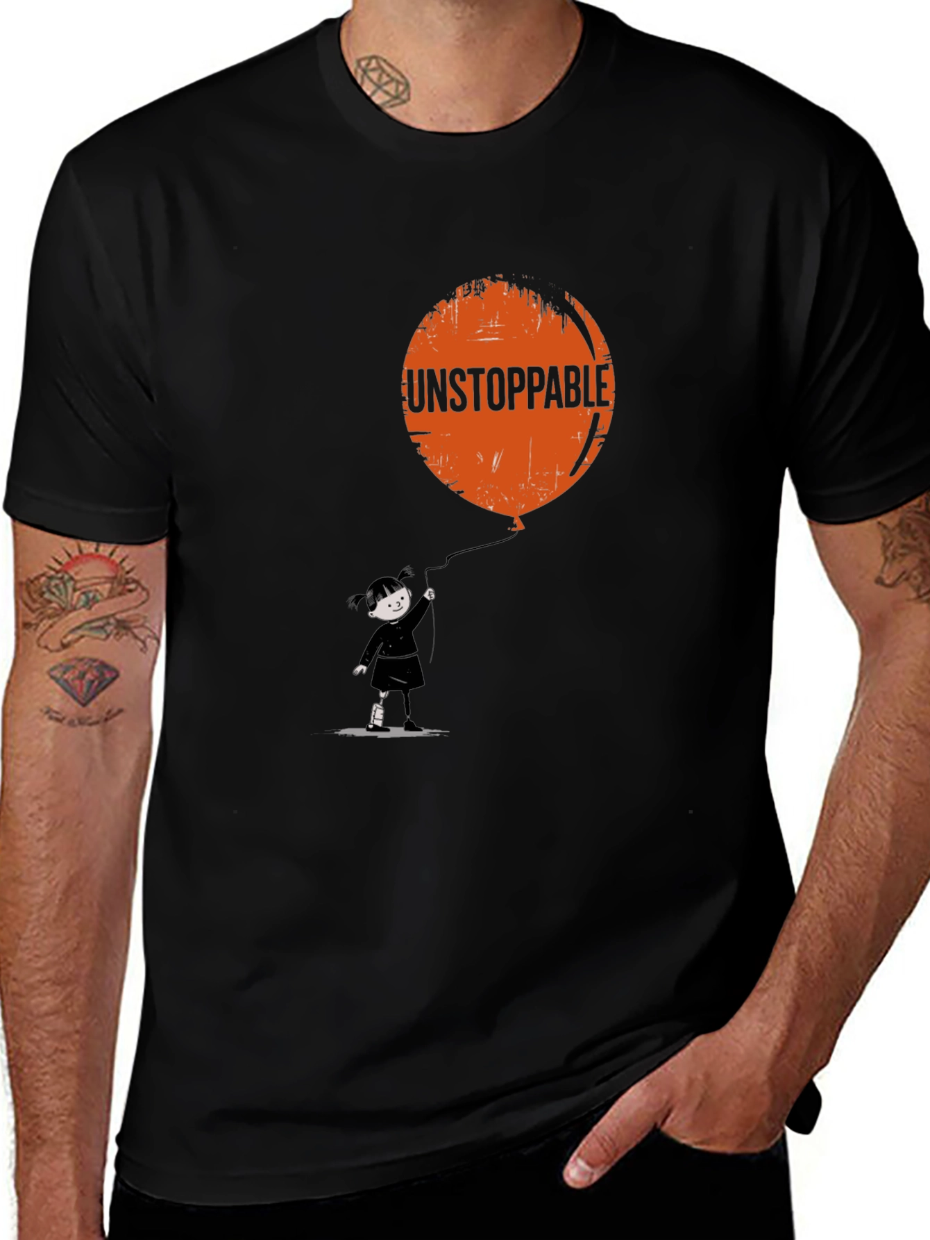 Unstoppable Balloon Graphic Tee - Black Cotton Shirt