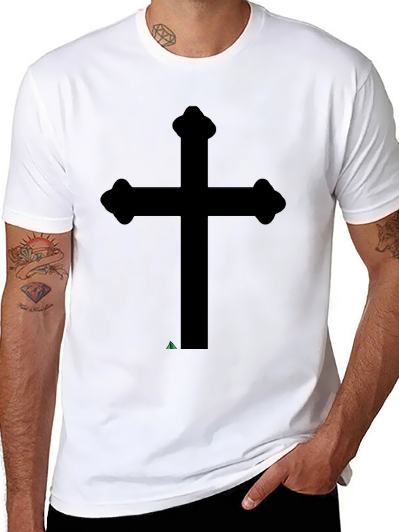 Bold Cross Graphic Tee - Classic Black T-Shirt