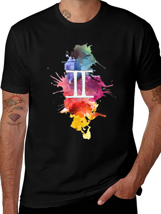 Gemini Zodiac Watercolor T-Shirt
