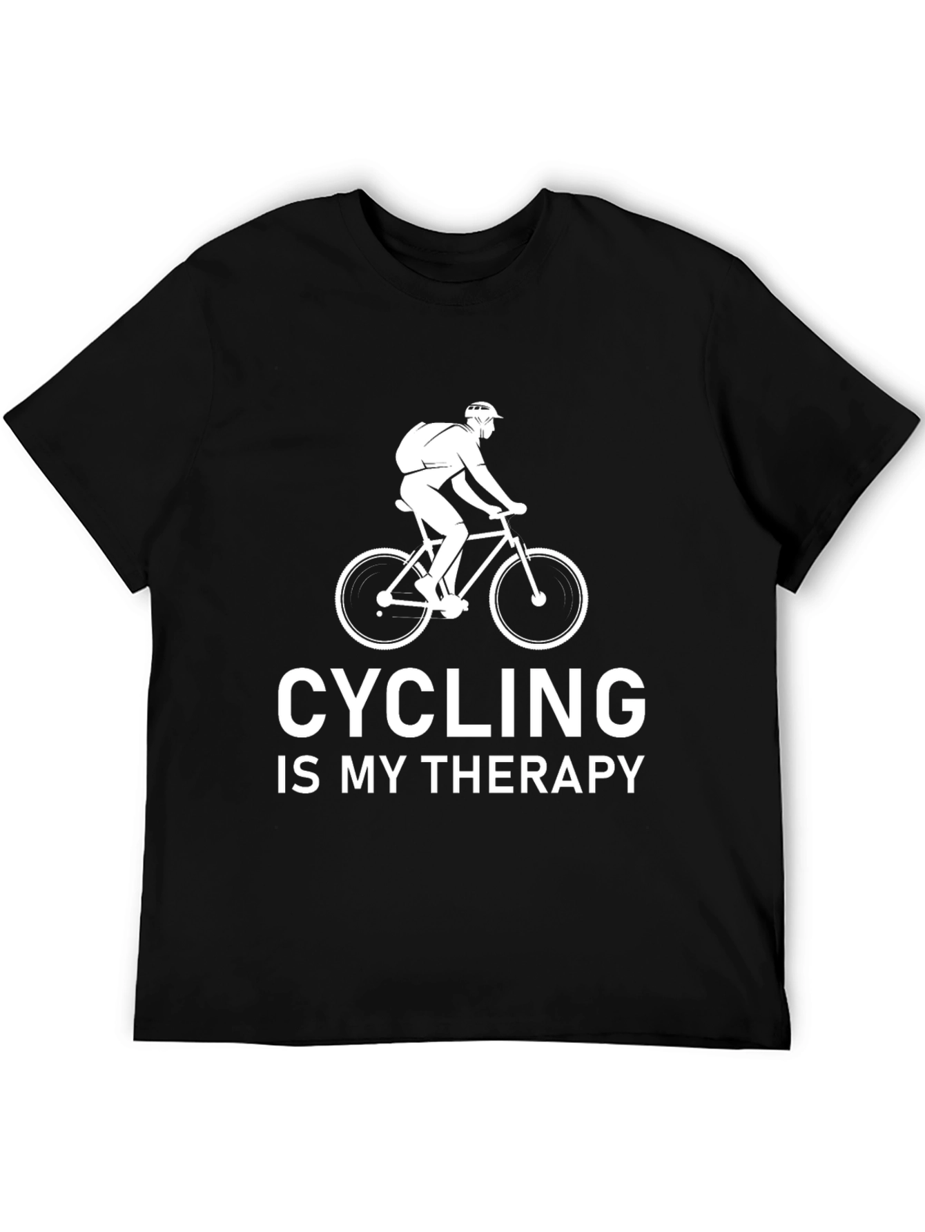 Cycling Is My Therapy Graphic Tee - Black