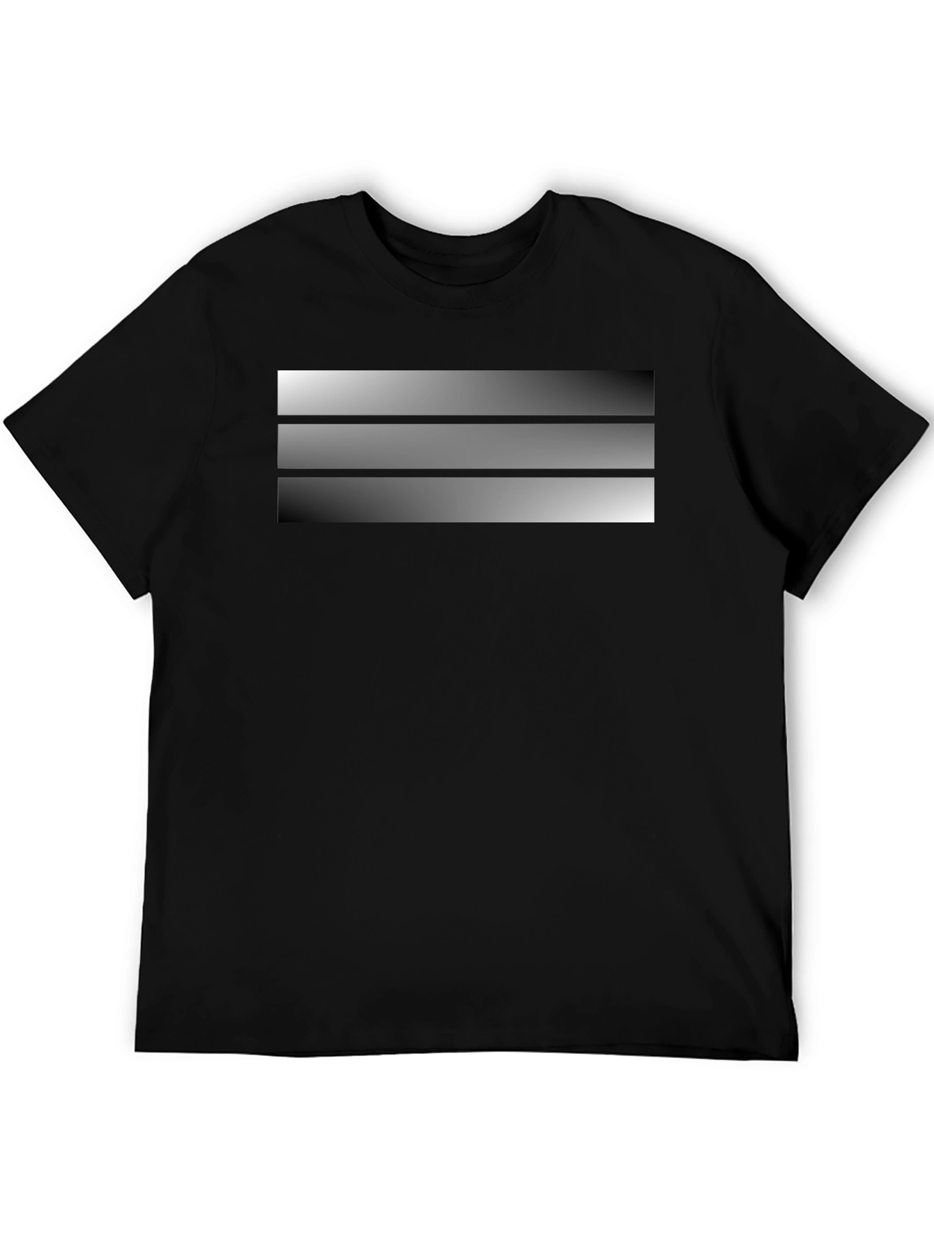 Striped Gradient Design Black T-Shirt