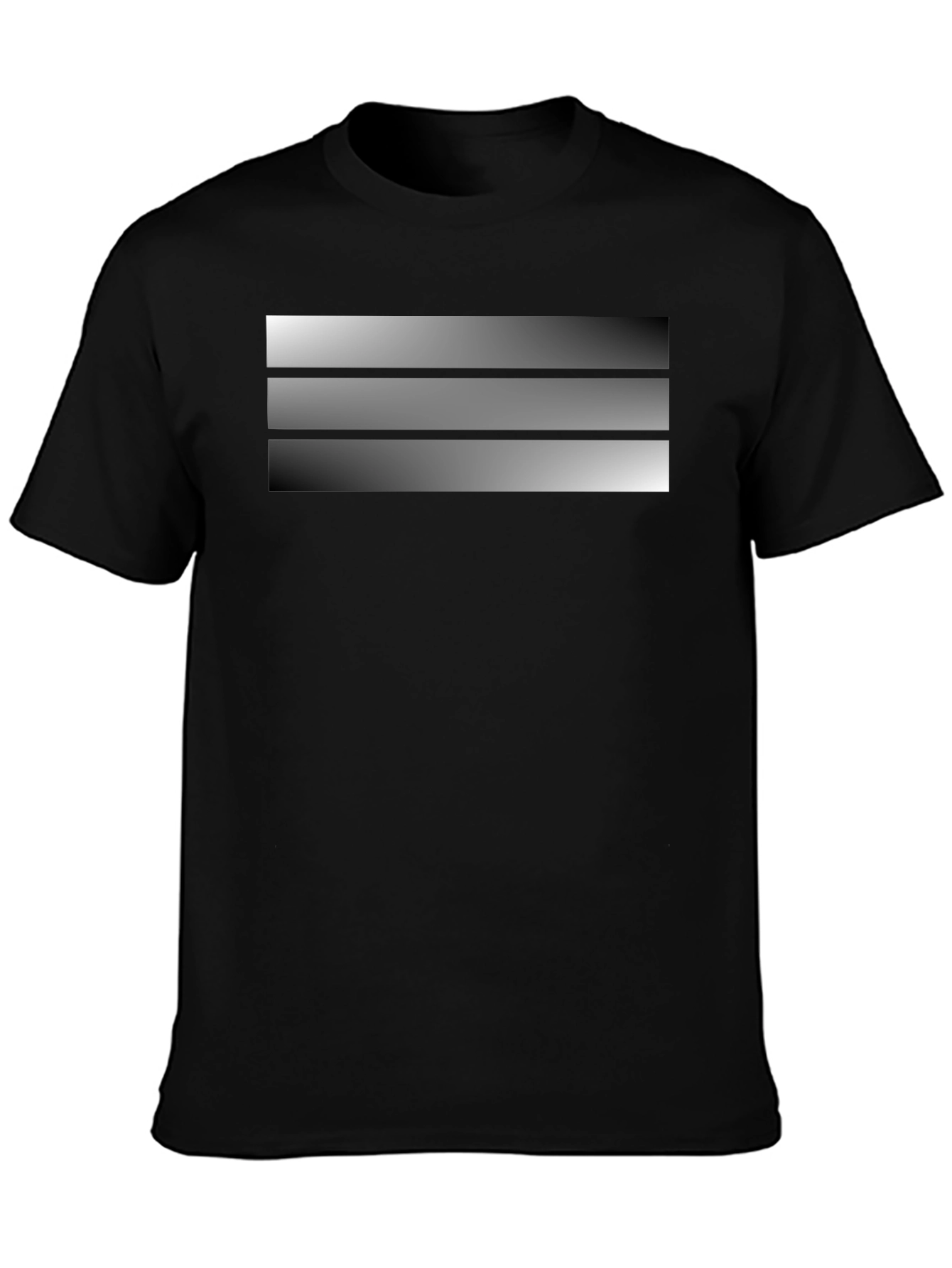 Striped Gradient Design Black T-Shirt