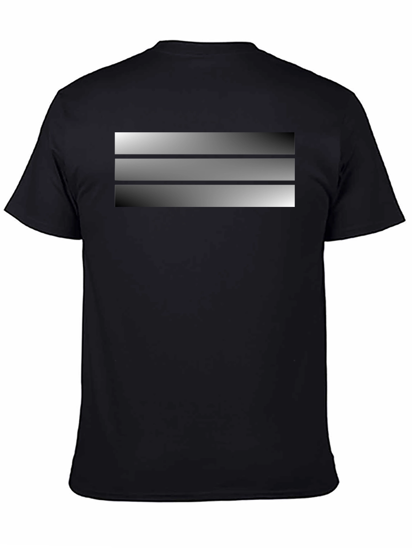 Striped Gradient Design Black T-Shirt