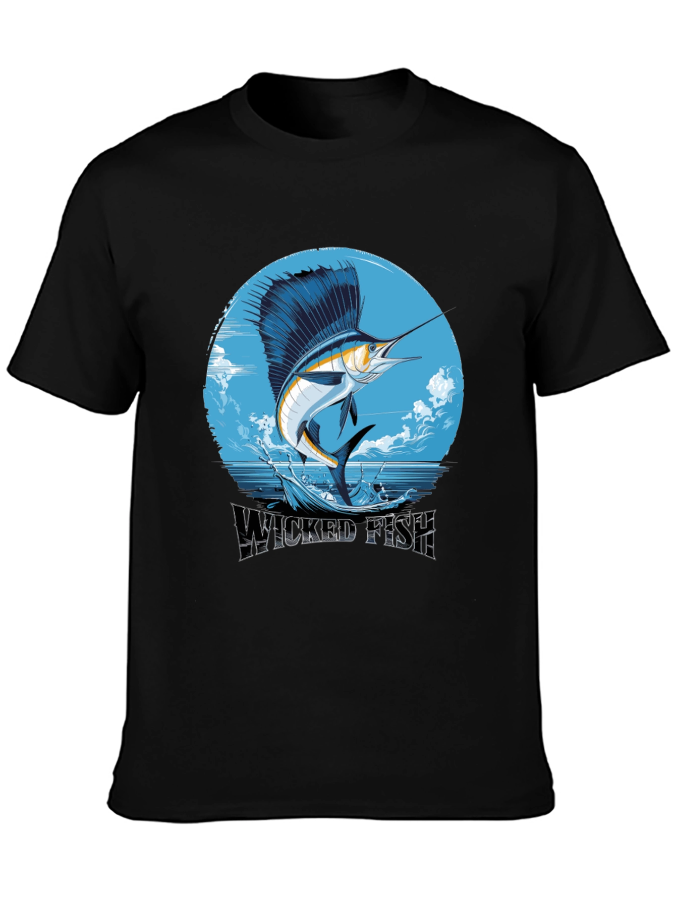 Wicked Fish Graphic Tee - Stylish Mens Black T-Shirt