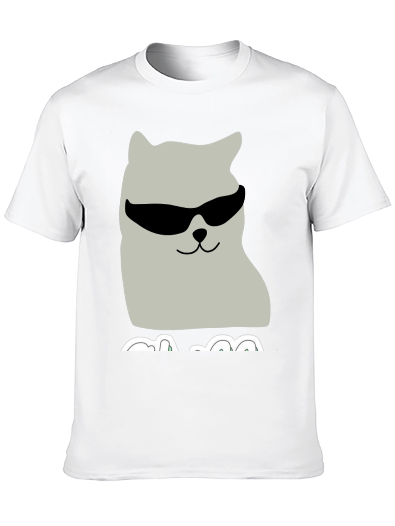 Cool Cat Graphic Tee - Black Cotton T-Shirt