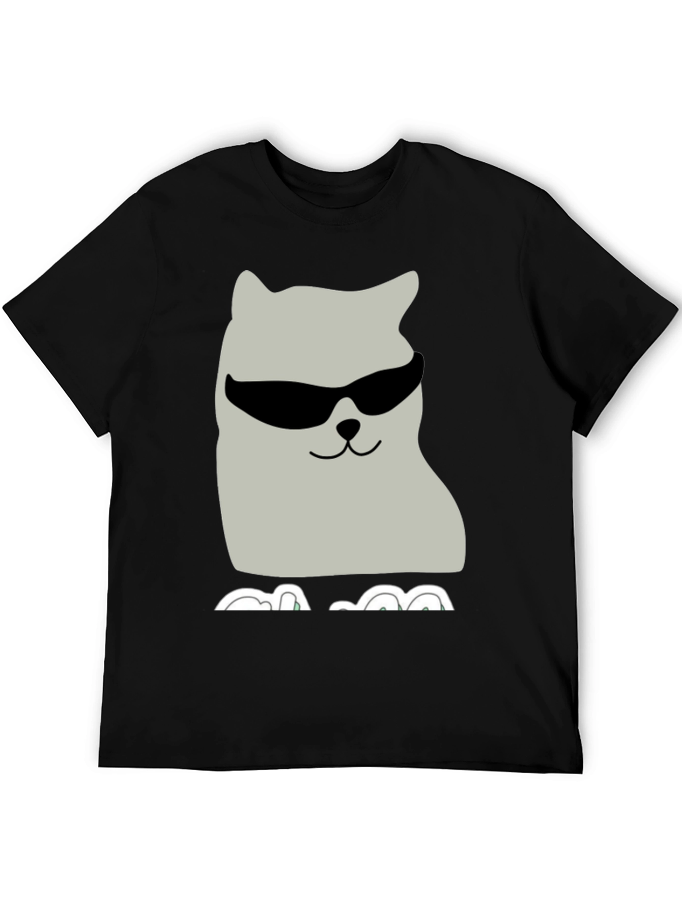 Cool Cat Graphic Tee - Black Cotton T-Shirt