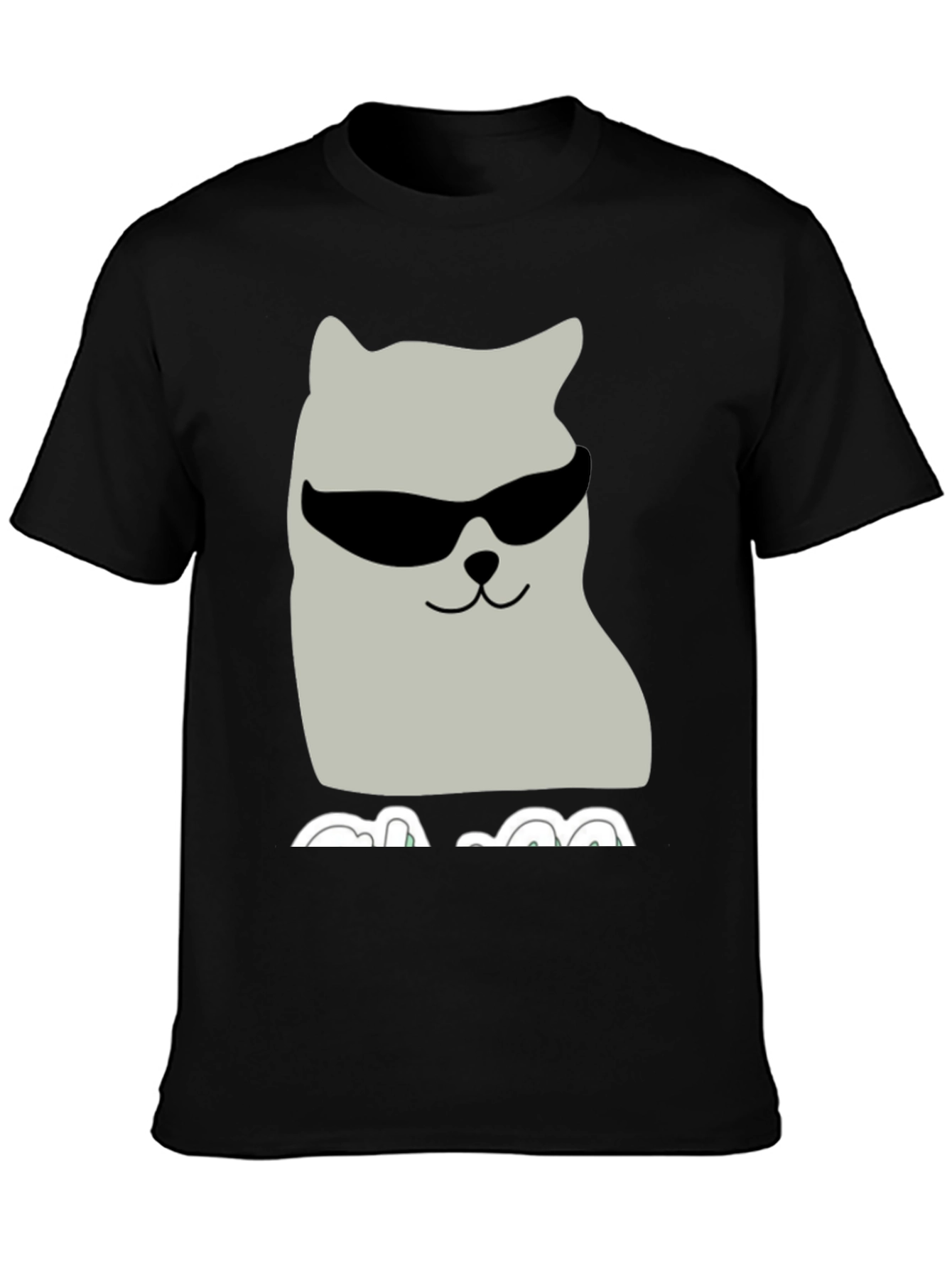 Cool Cat Graphic Tee - Black Cotton T-Shirt