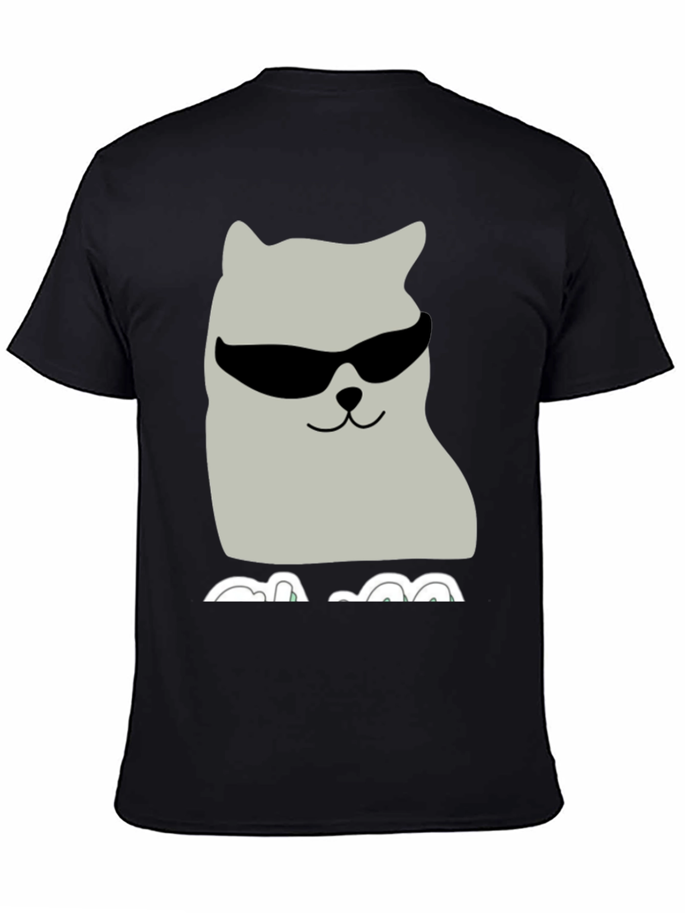 Cool Cat Graphic Tee - Black Cotton T-Shirt