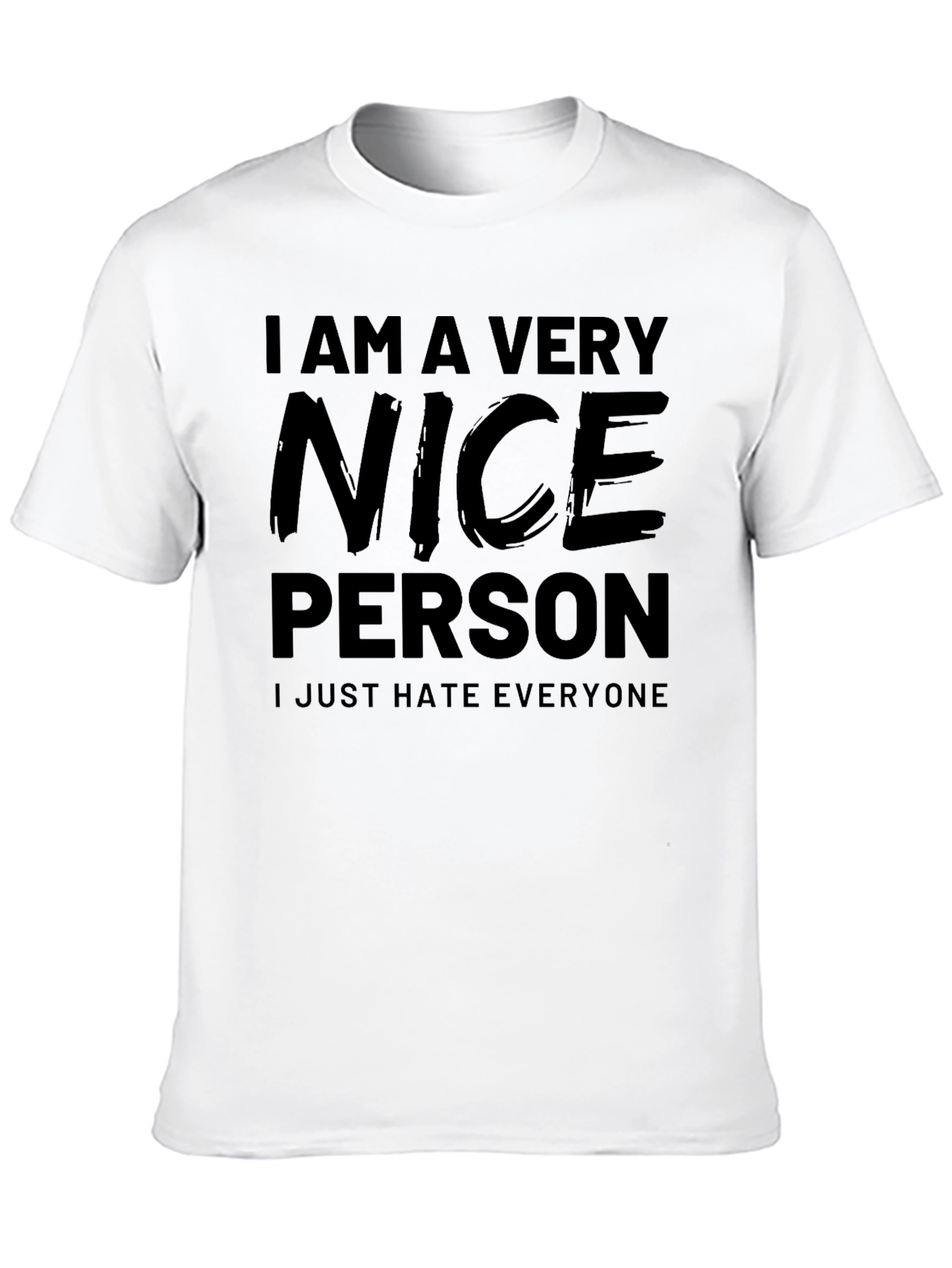 Funny I Am A Very Nice Person Black T-Shirt