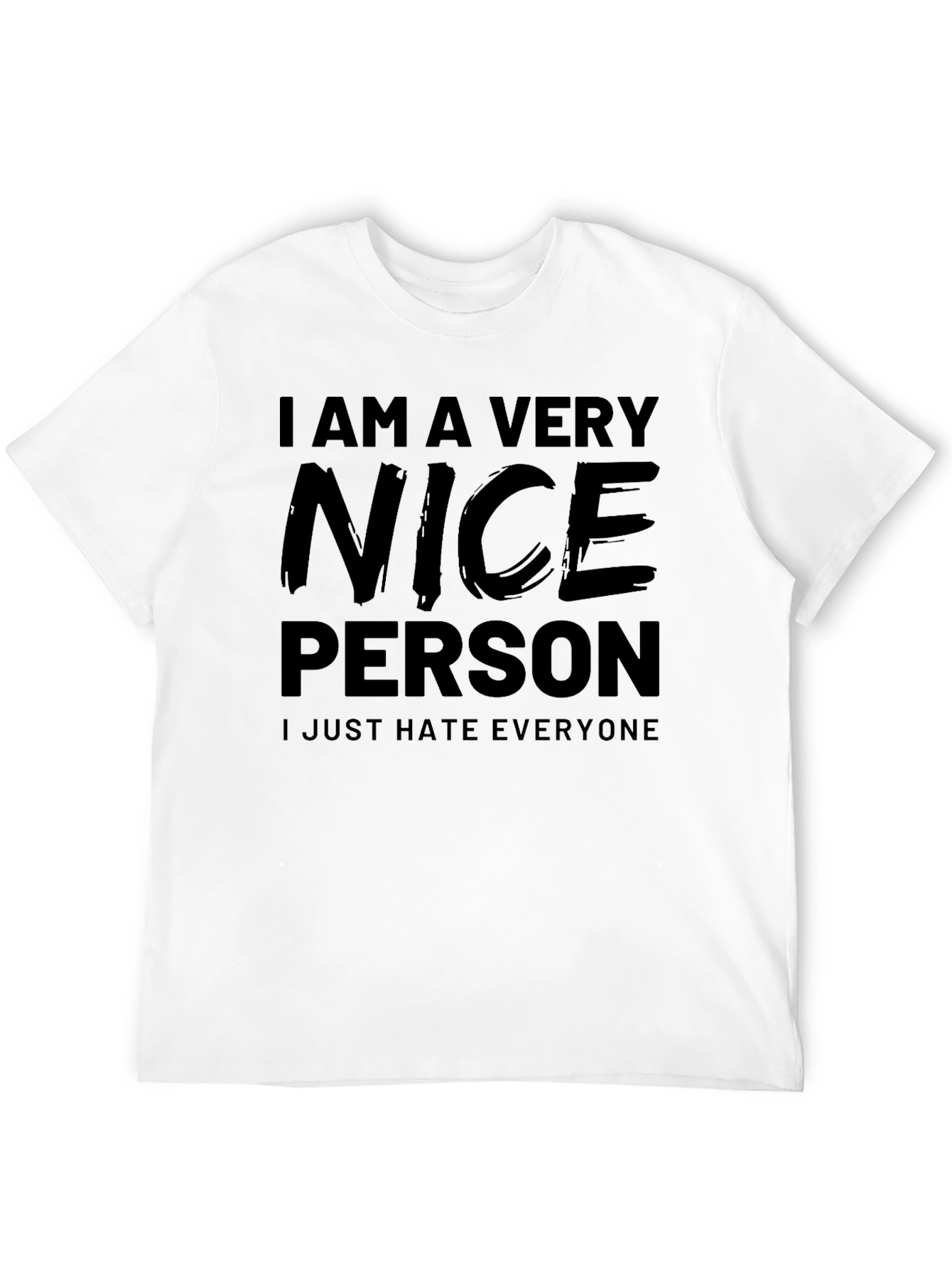 Funny I Am A Very Nice Person Black T-Shirt