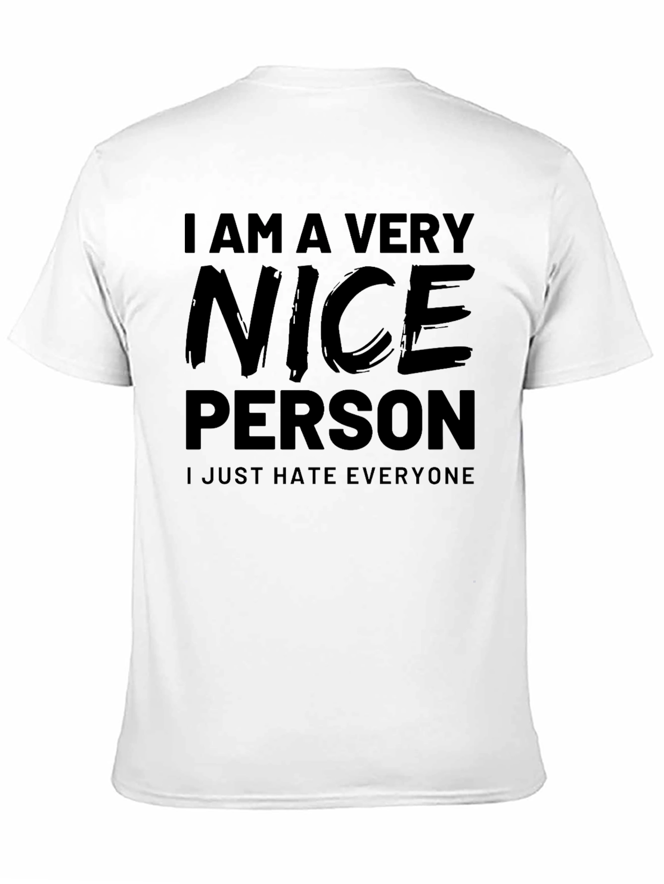 Funny I Am A Very Nice Person Black T-Shirt