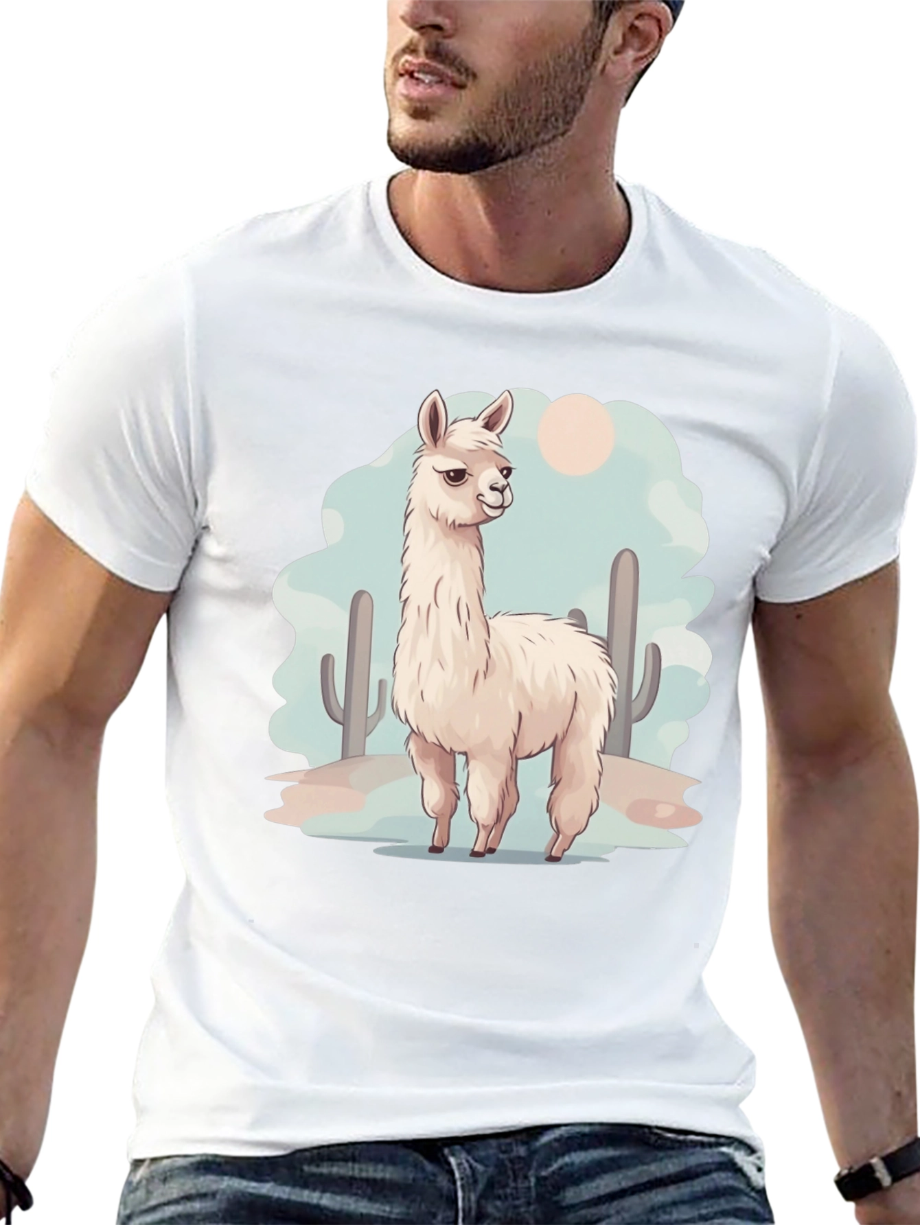 Llama Desert Graphic Tee - Cool & Casual