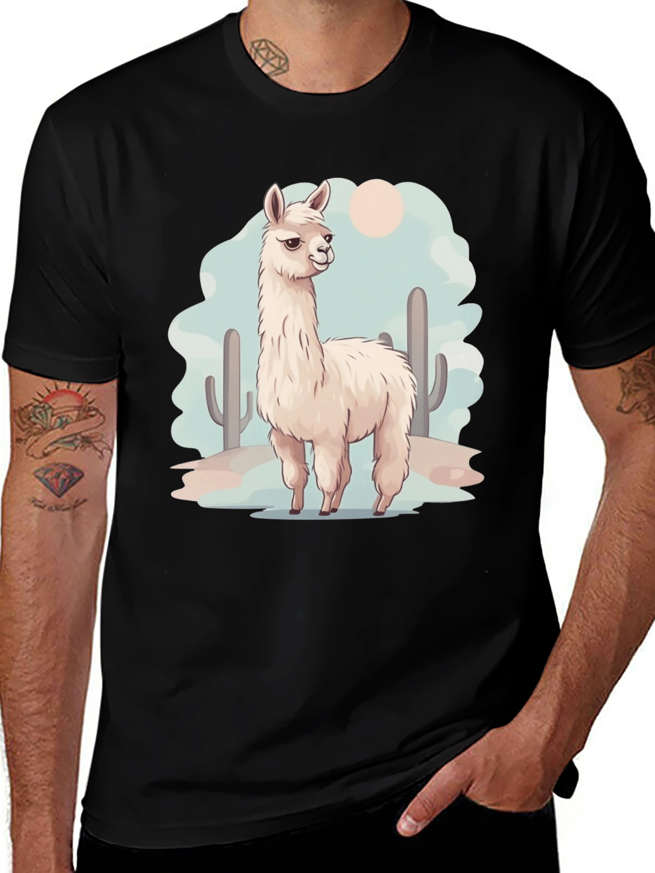Llama Desert Graphic Tee - Cool & Casual