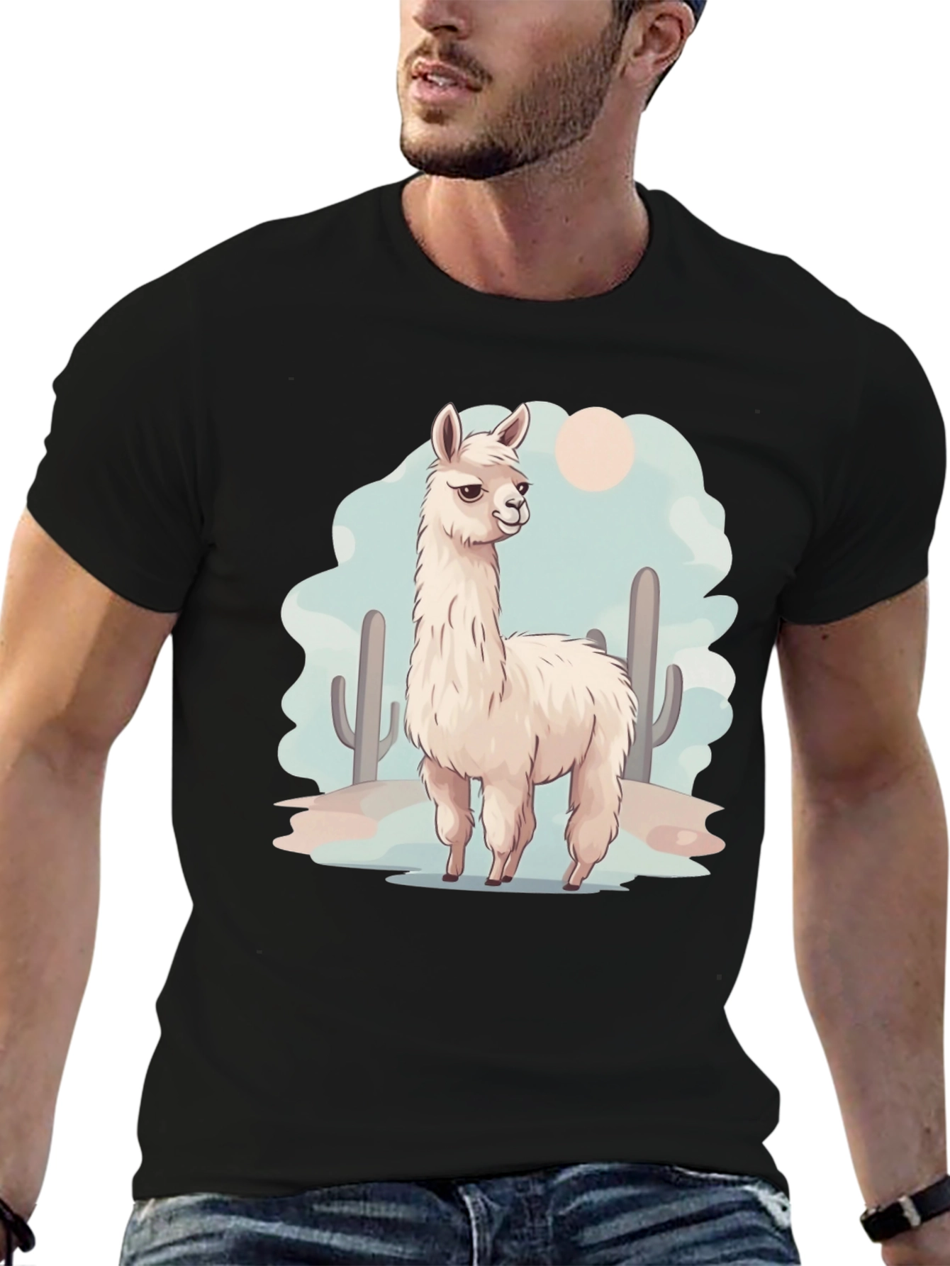 Llama Desert Graphic Tee - Cool & Casual