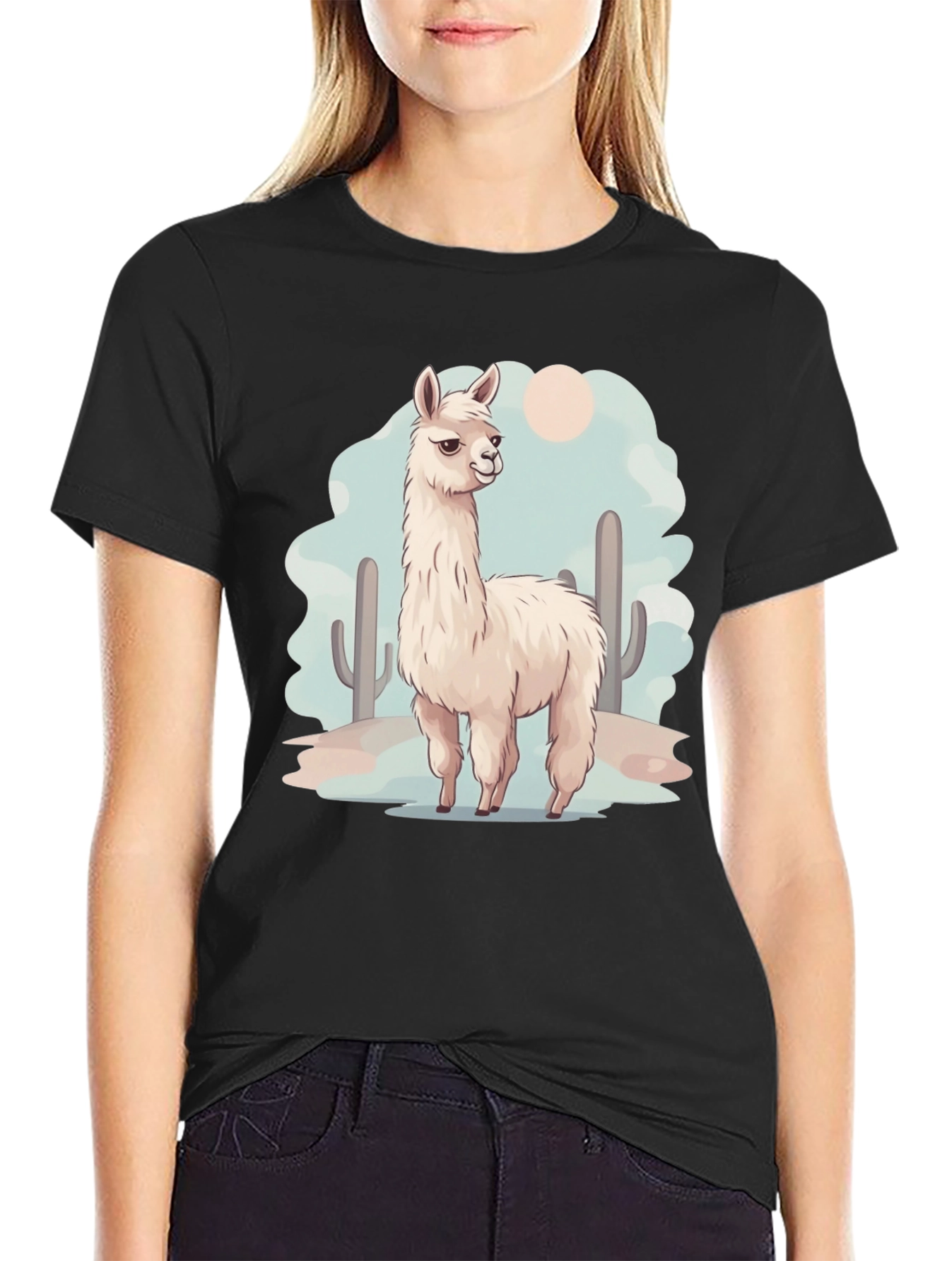 Llama Desert Graphic Tee - Cool & Casual