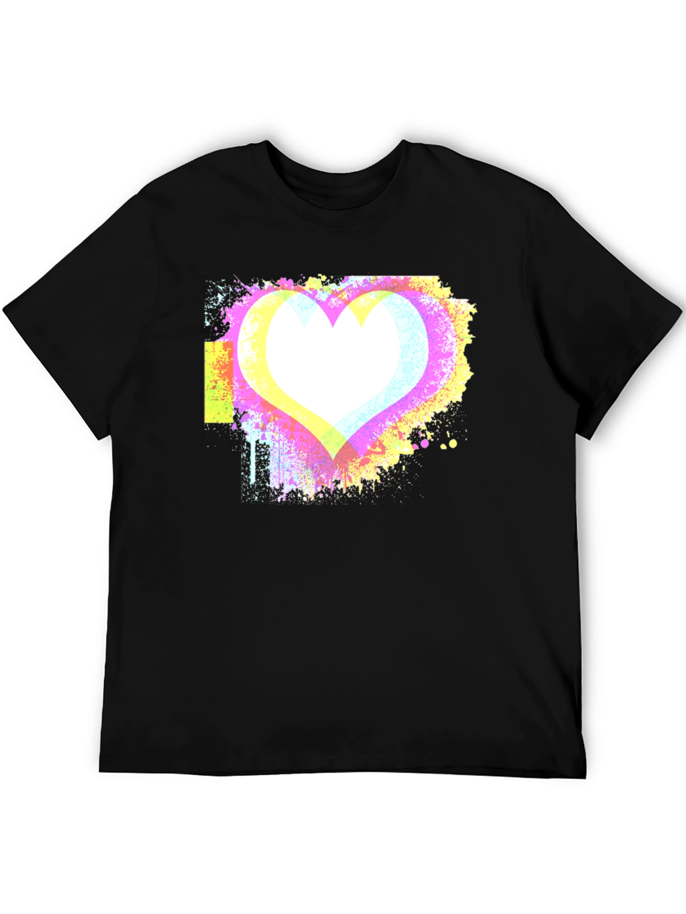 Abstract Heart Graphic Black Tee