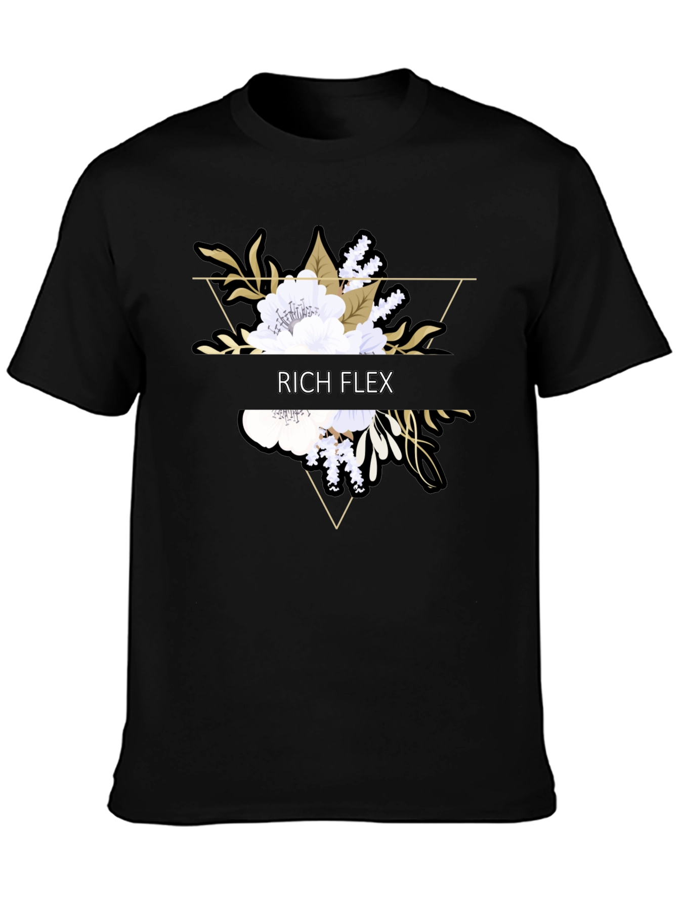 Rich Flex Floral Graphic Black T-Shirt