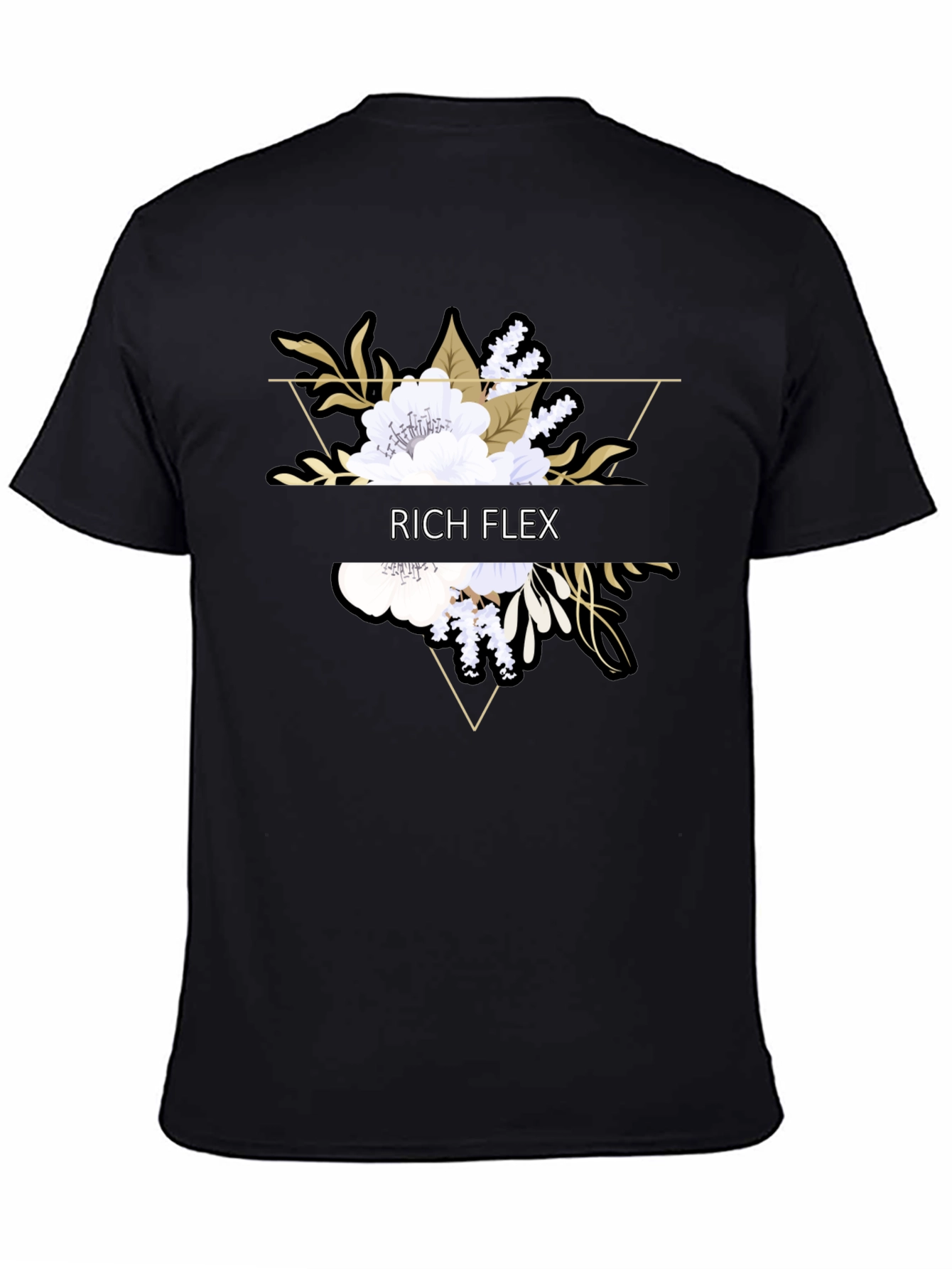 Rich Flex Floral Graphic Black T-Shirt