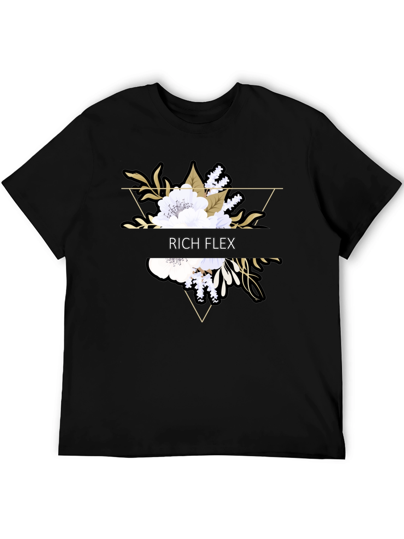 Rich Flex Floral Graphic Black T-Shirt