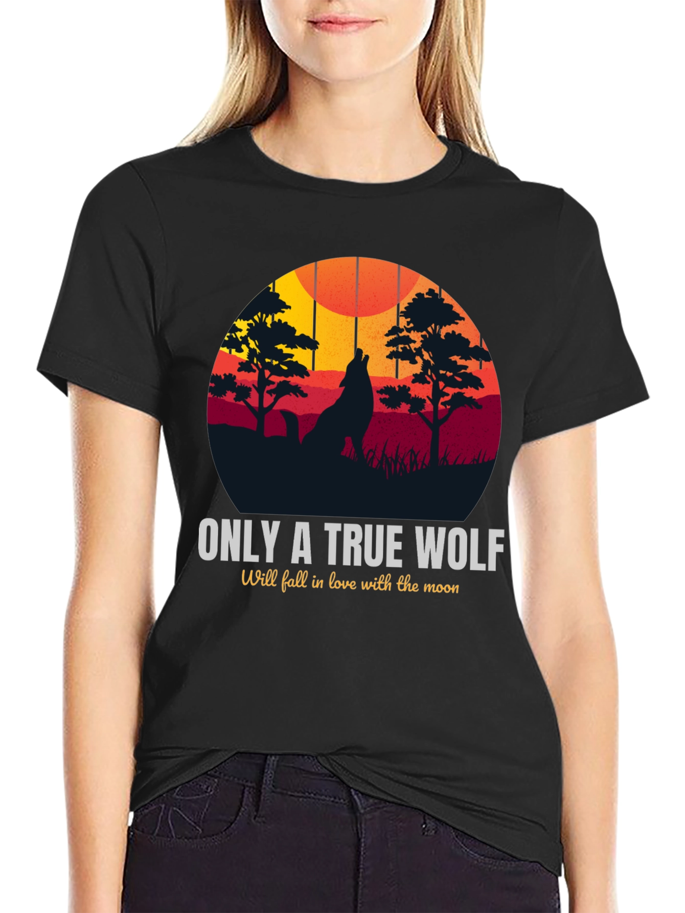 True Wolf Moon Graphic T-Shirt - Nature Lovers Tee