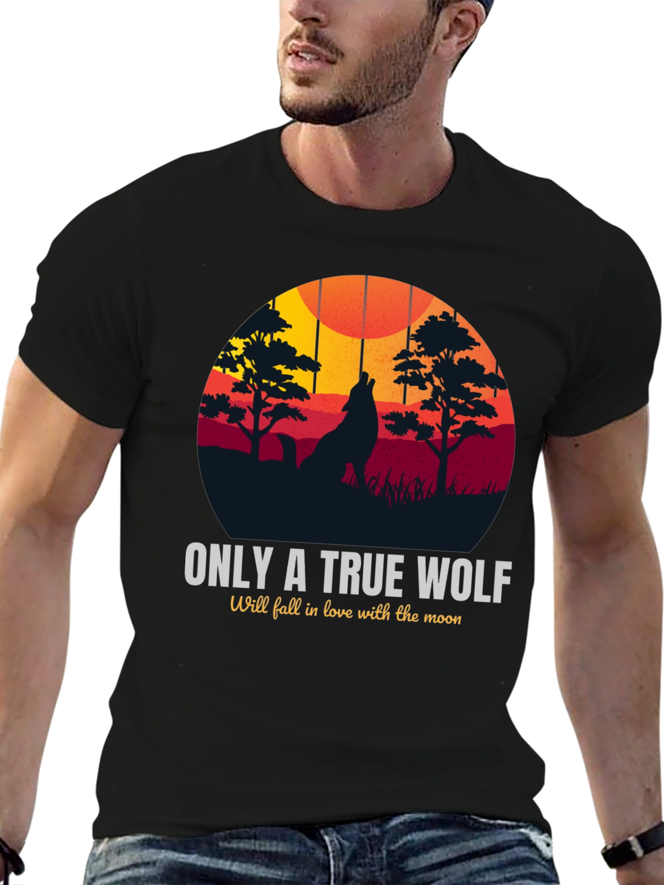 True Wolf Moon Graphic T-Shirt - Nature Lovers Tee