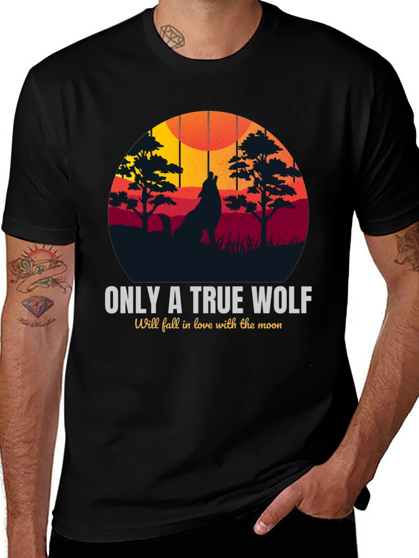 True Wolf Moon Graphic T-Shirt - Nature Lovers Tee