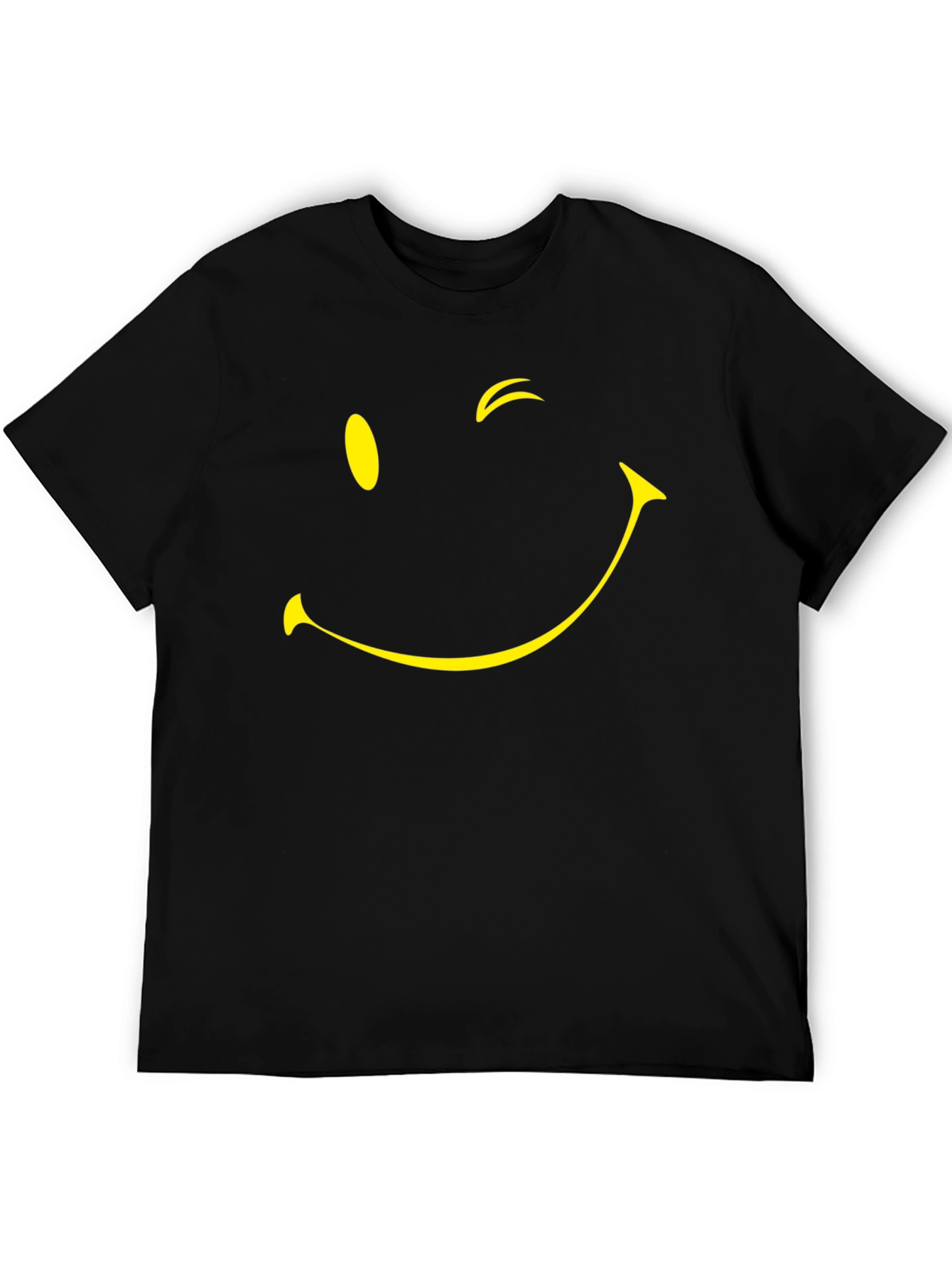 Winking Smiley Face Black T-Shirt