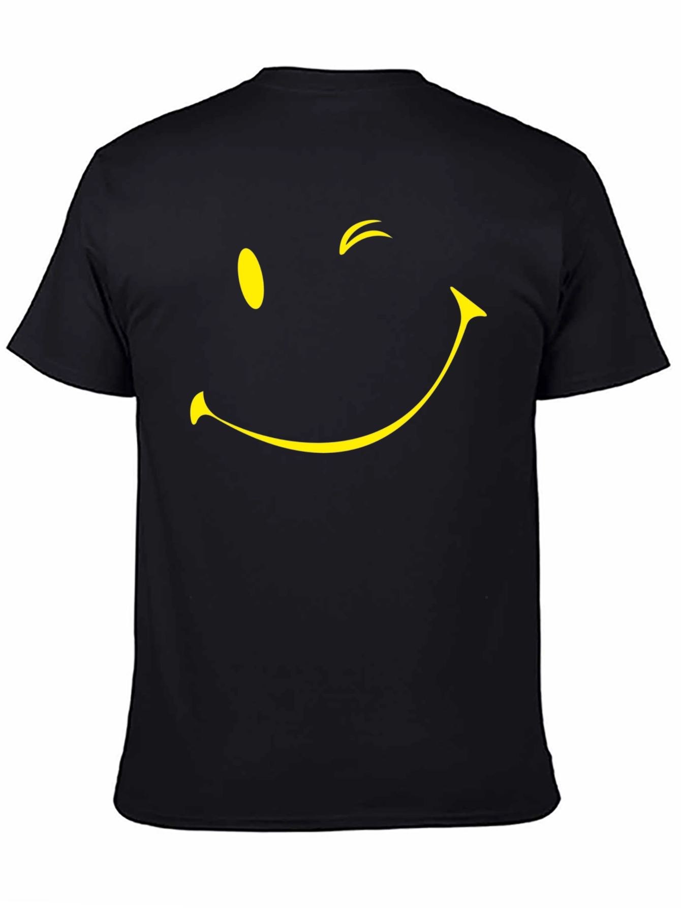Winking Smiley Face Black T-Shirt