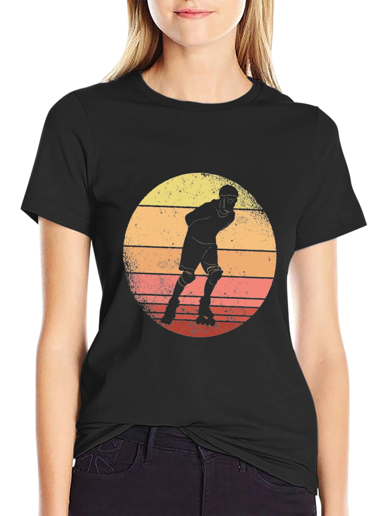 Retro Roller Skater Sunset T-Shirt