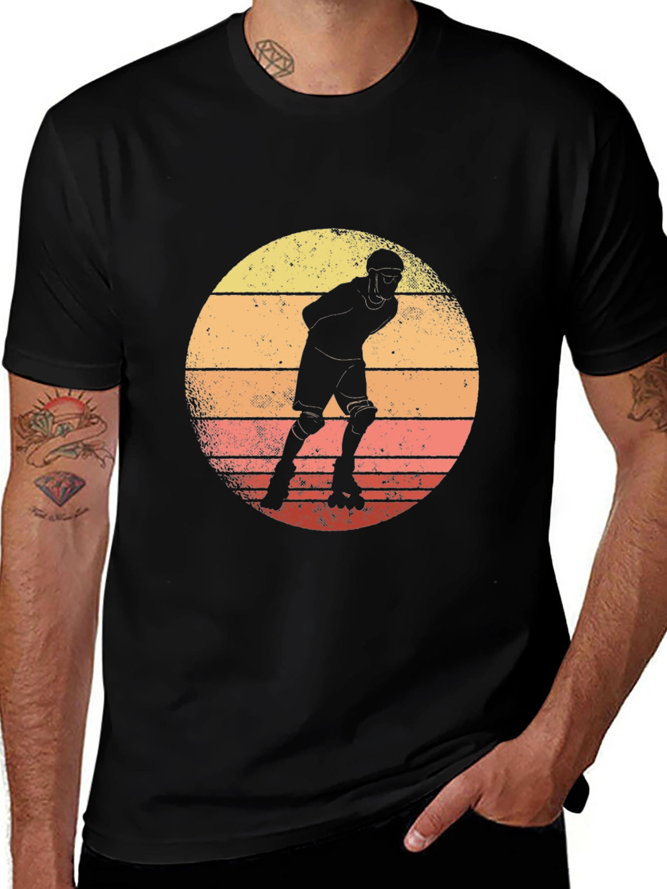 Retro Roller Skater Sunset T-Shirt