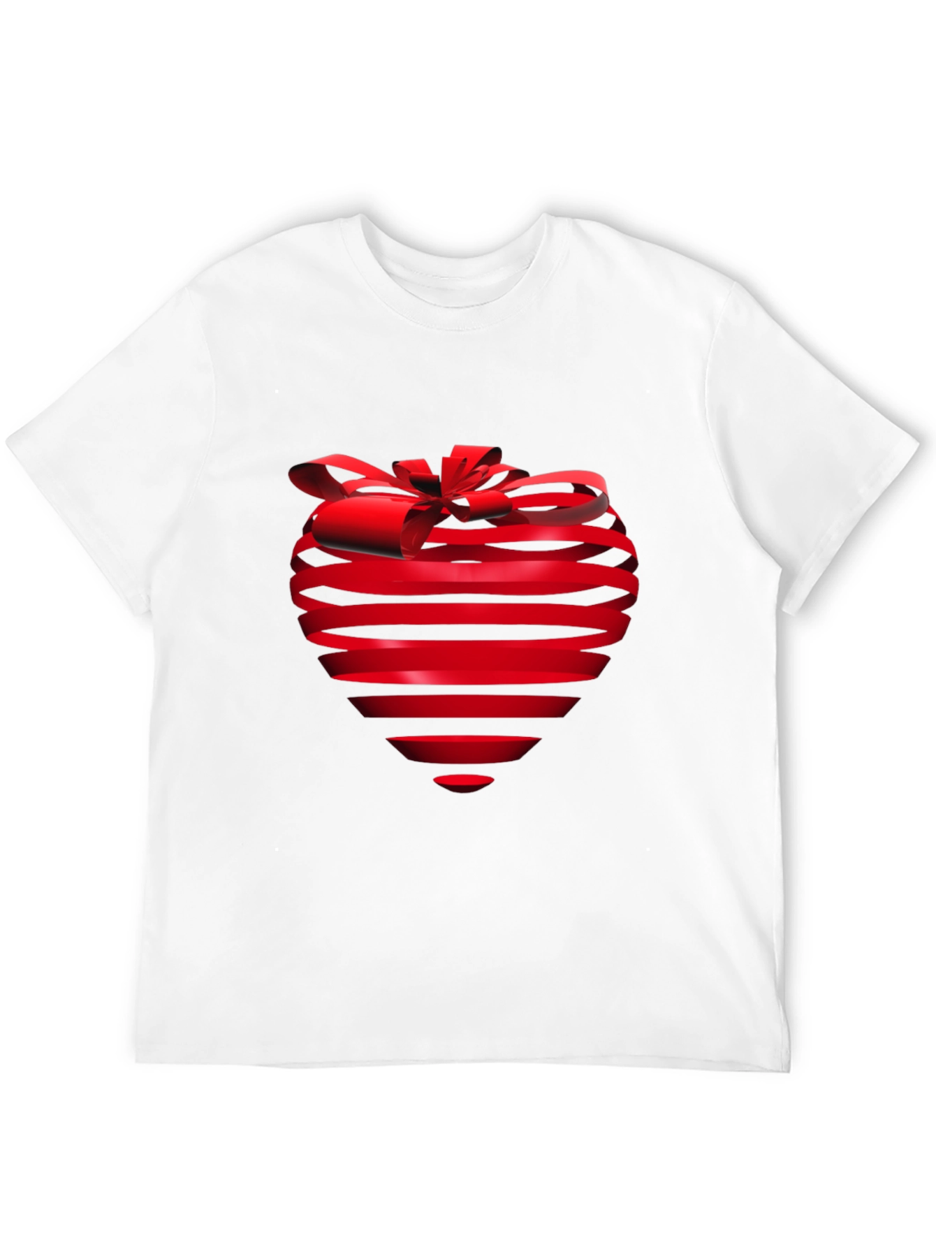 Heart Ribbon Graphic Tee - Stylish Black T-Shirt