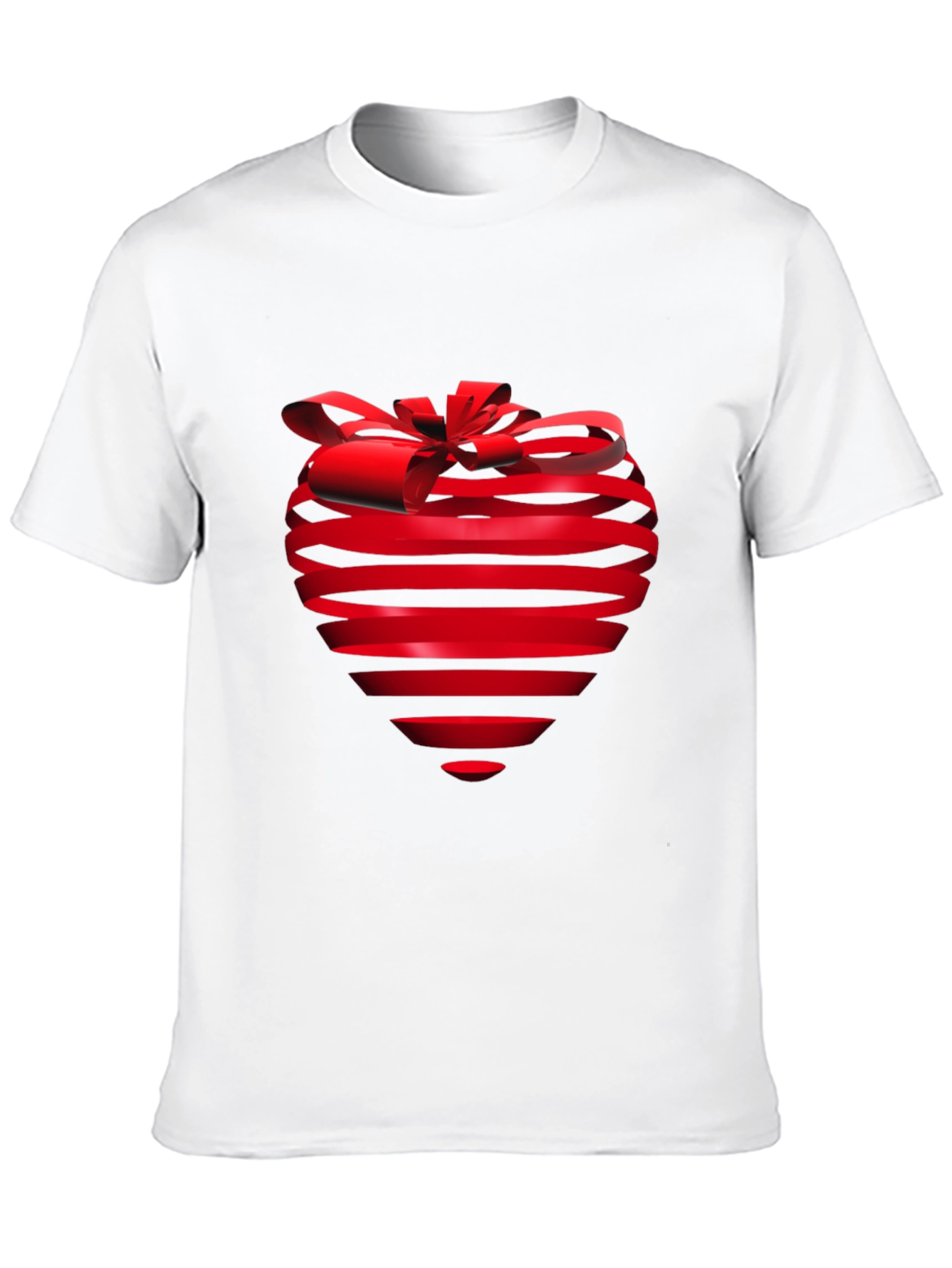 Heart Ribbon Graphic Tee - Stylish Black T-Shirt
