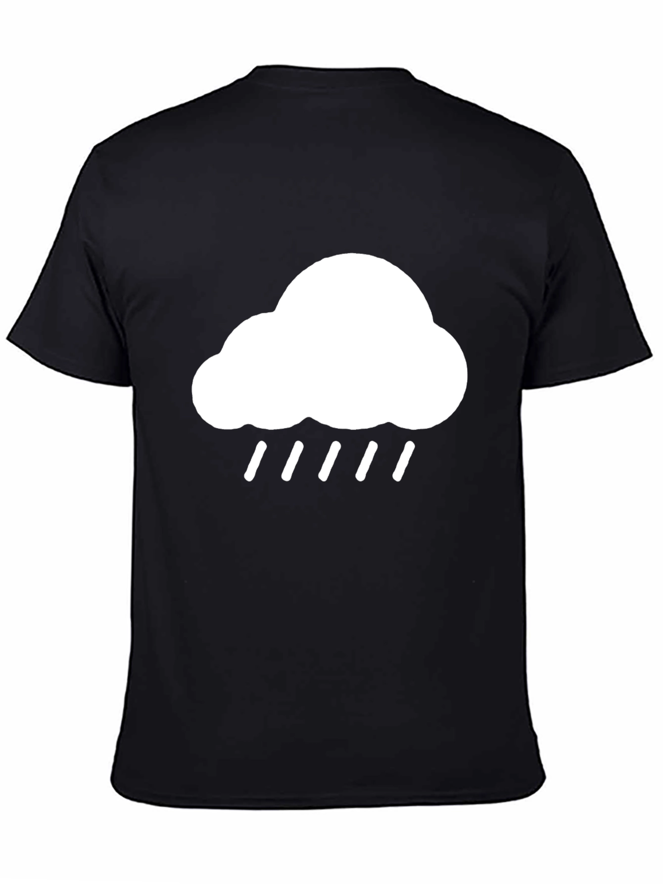 Cloud Rain Graphic Black T-Shirt