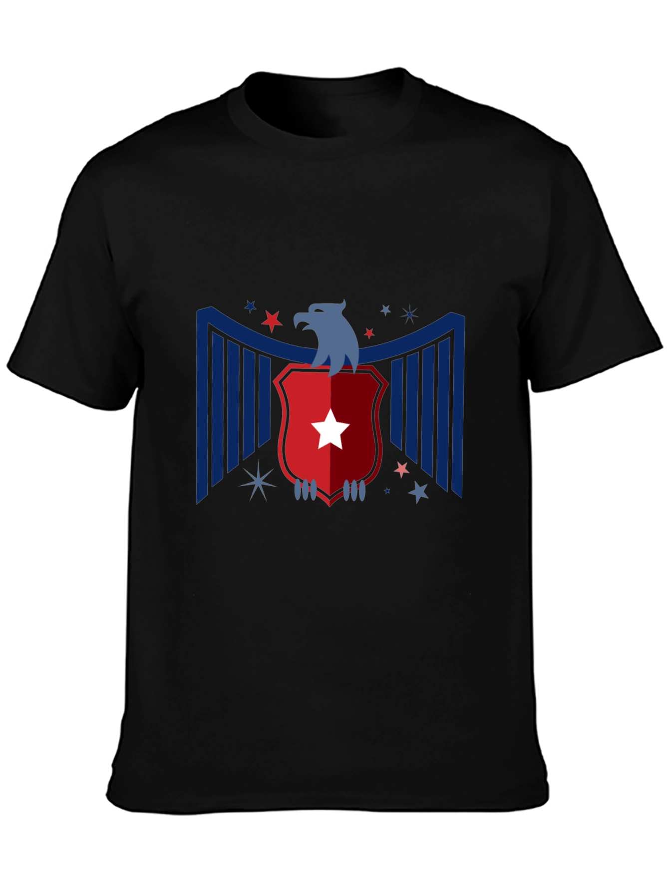 Patriotic Eagle Graphic Tee - Mens Black T-Shirt