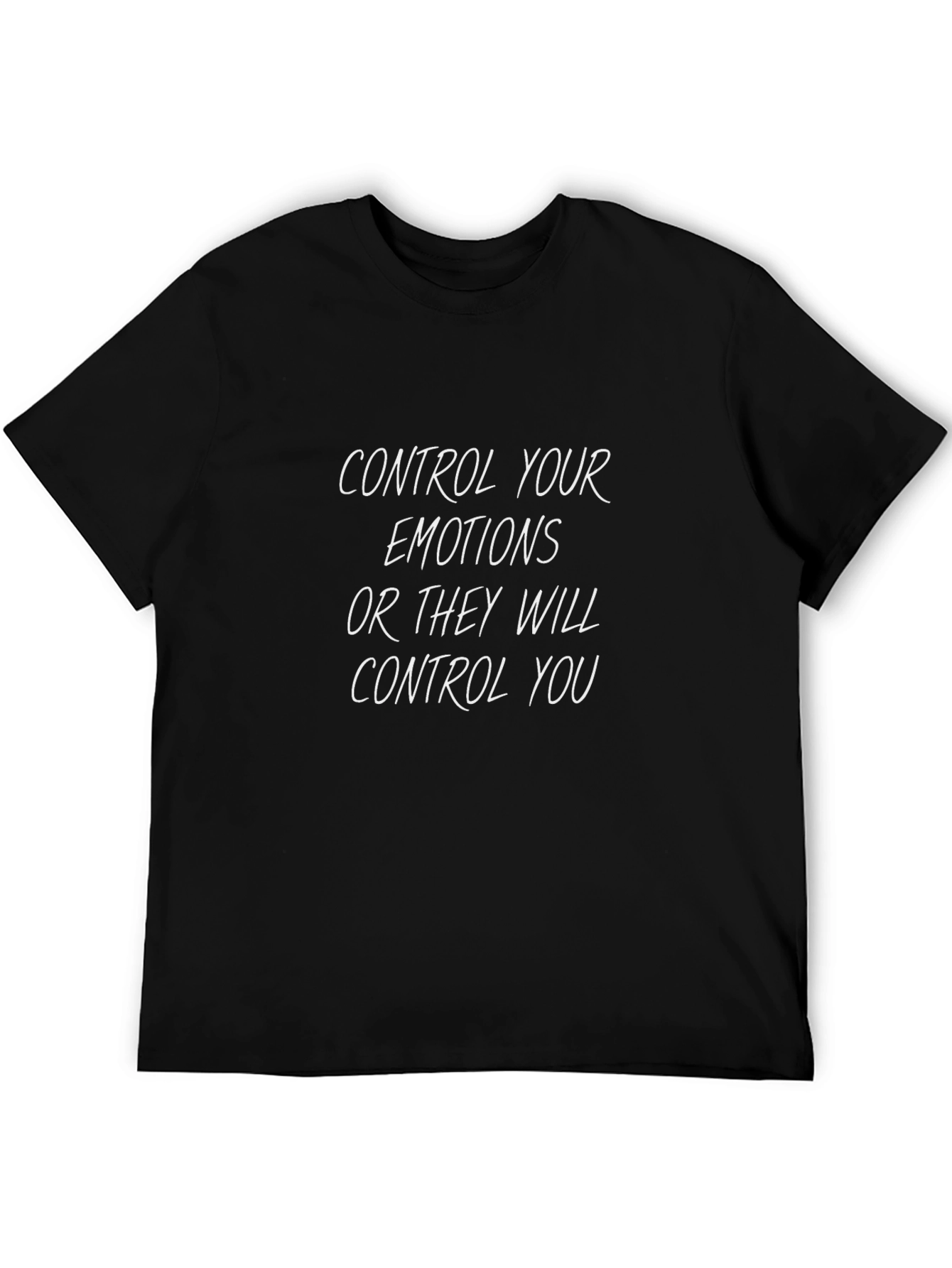 Control Your Emotions Black Graphic T-Shirt