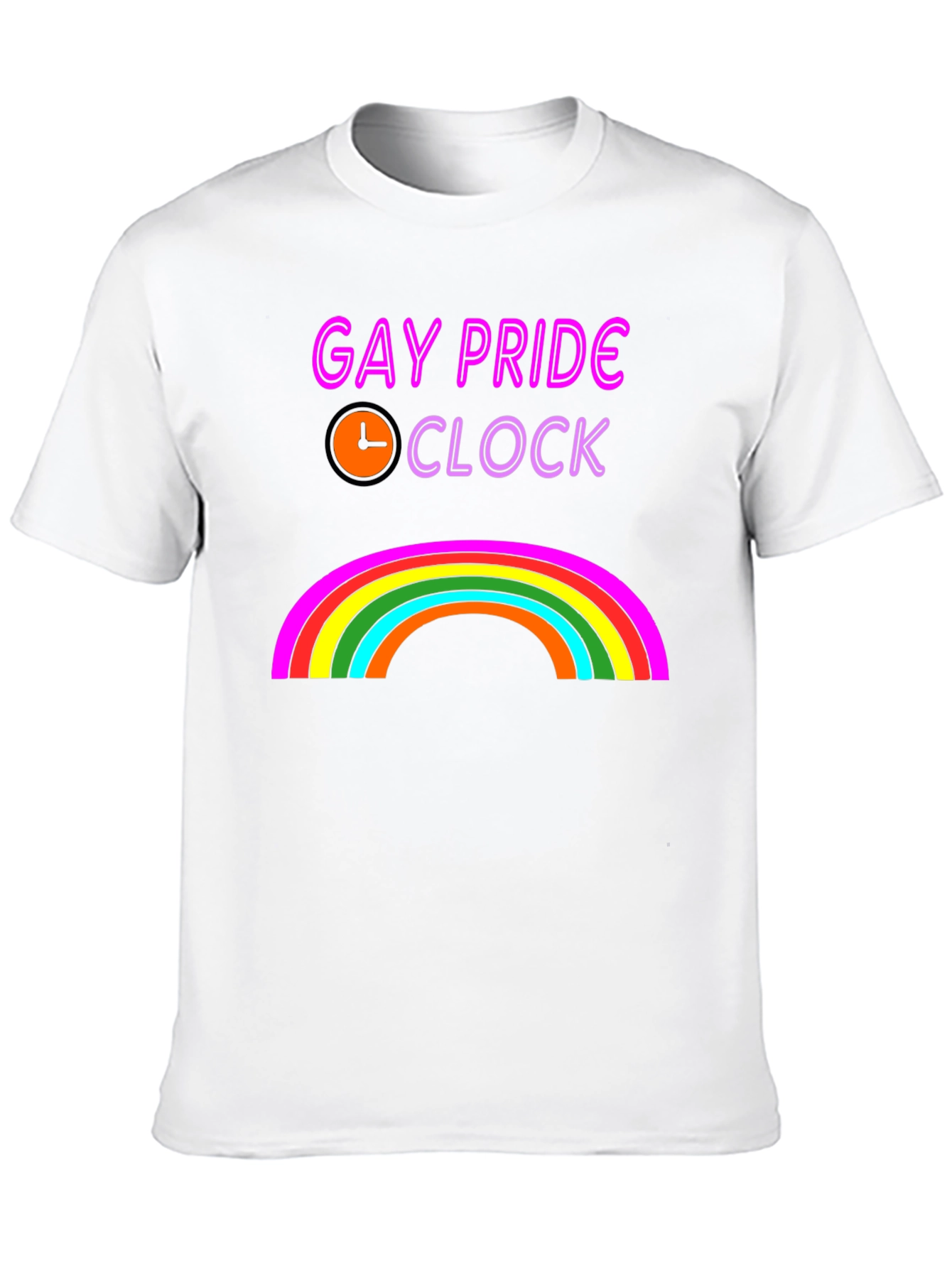 Gay Pride Clock Rainbow Graphic T-Shirt