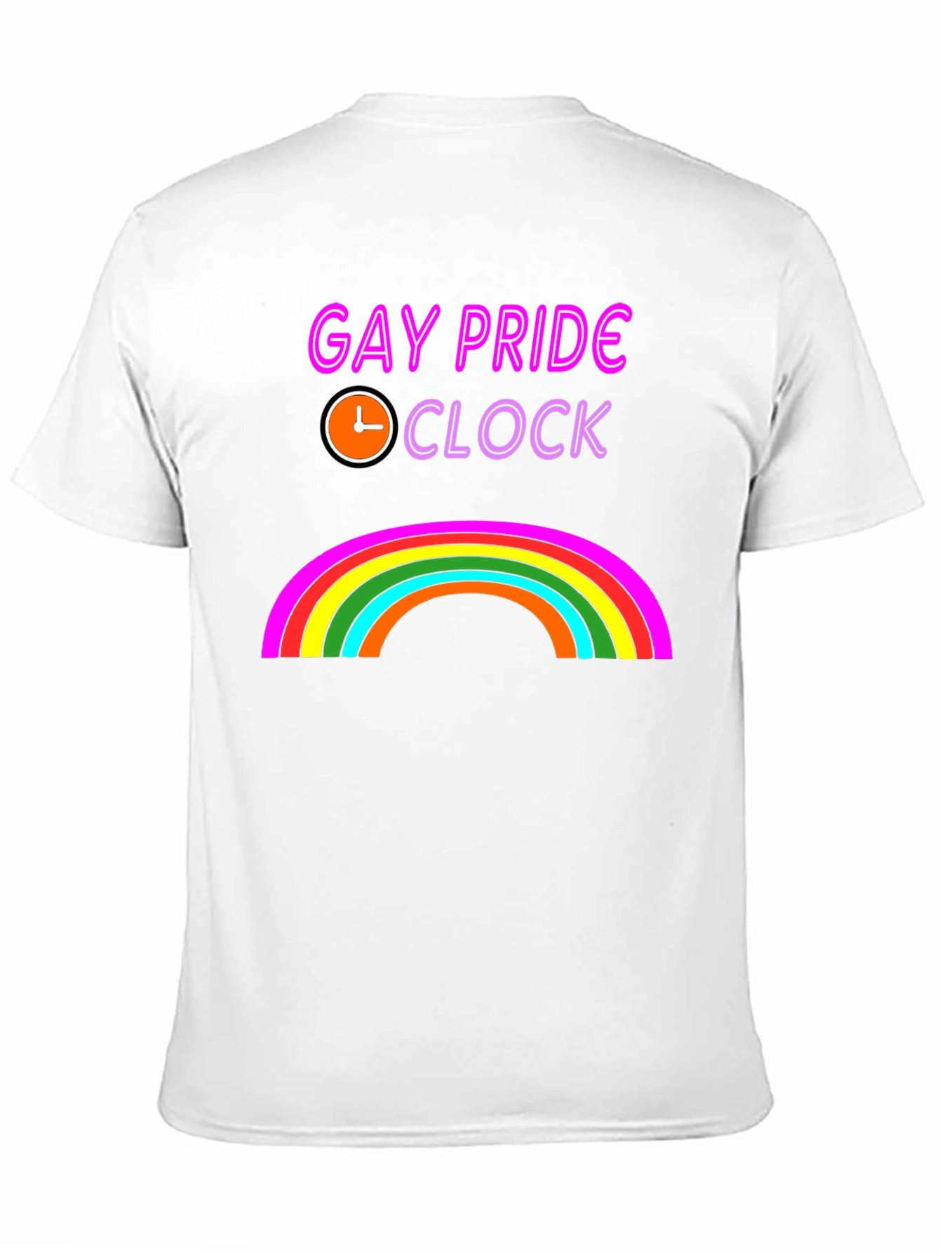 Gay Pride Clock Rainbow Graphic T-Shirt