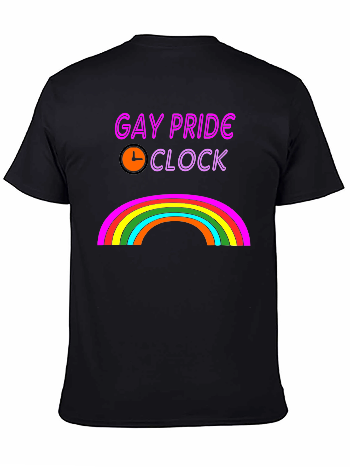 Gay Pride Clock Rainbow Graphic T-Shirt