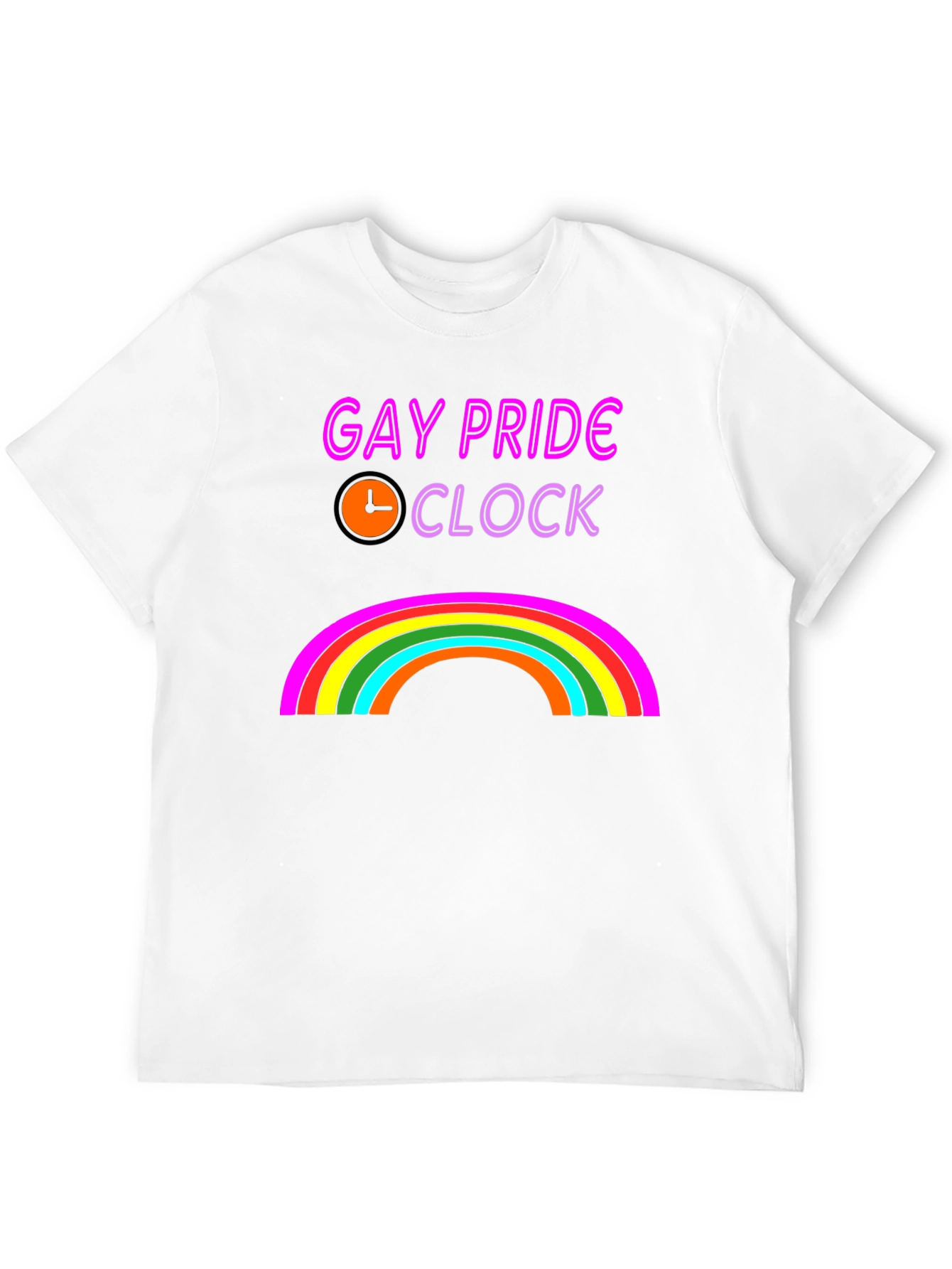 Gay Pride Clock Rainbow Graphic T-Shirt