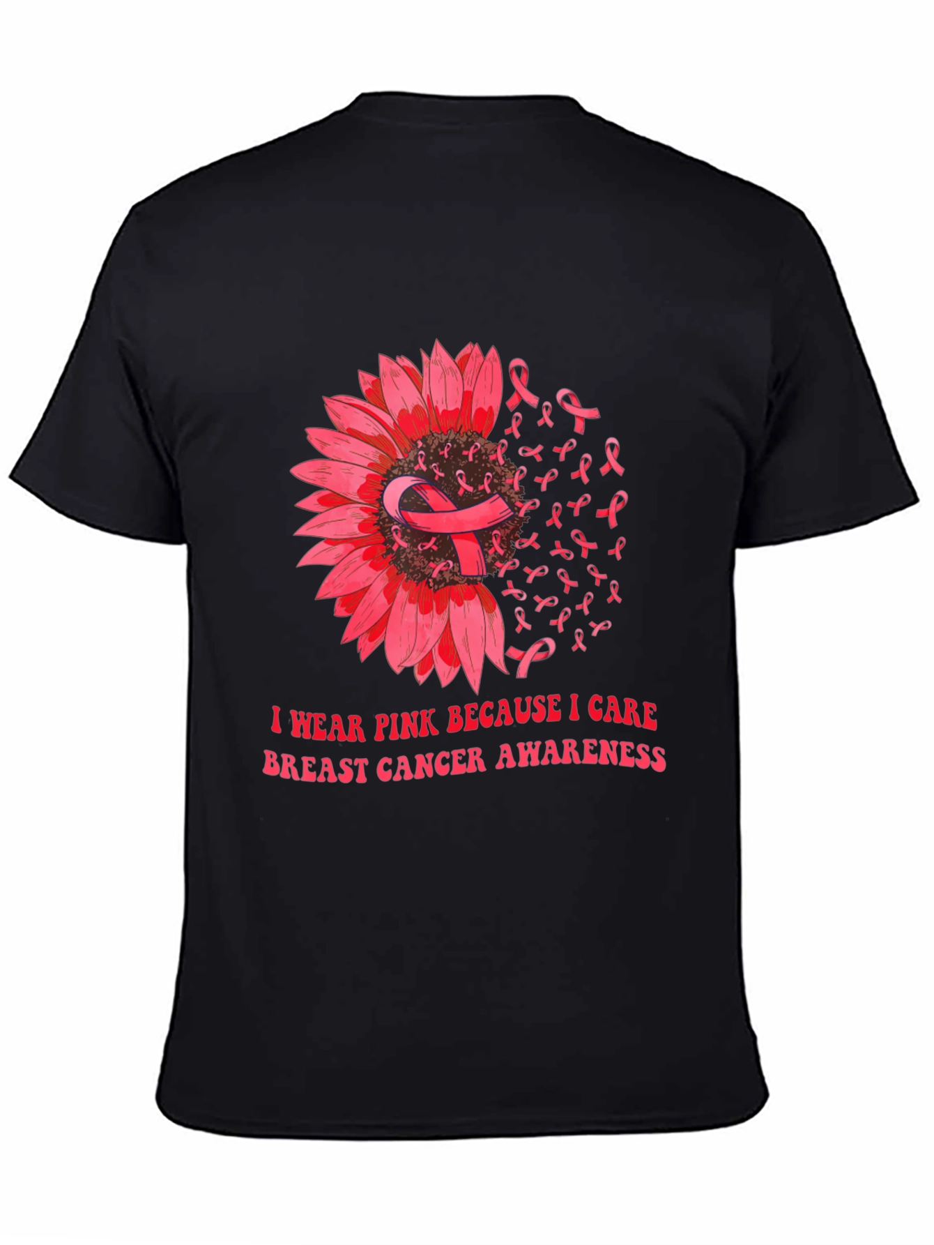 Pink Ribbon Breast Cancer Awareness Sunflower T-Shirt