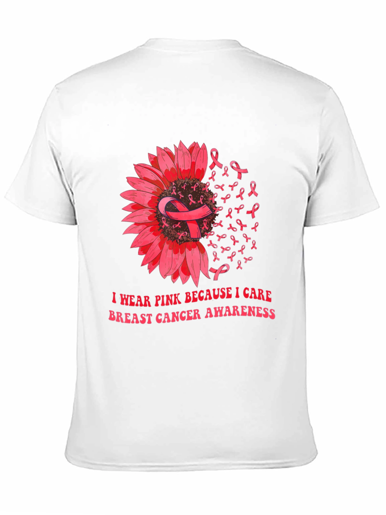 Pink Ribbon Breast Cancer Awareness Sunflower T-Shirt